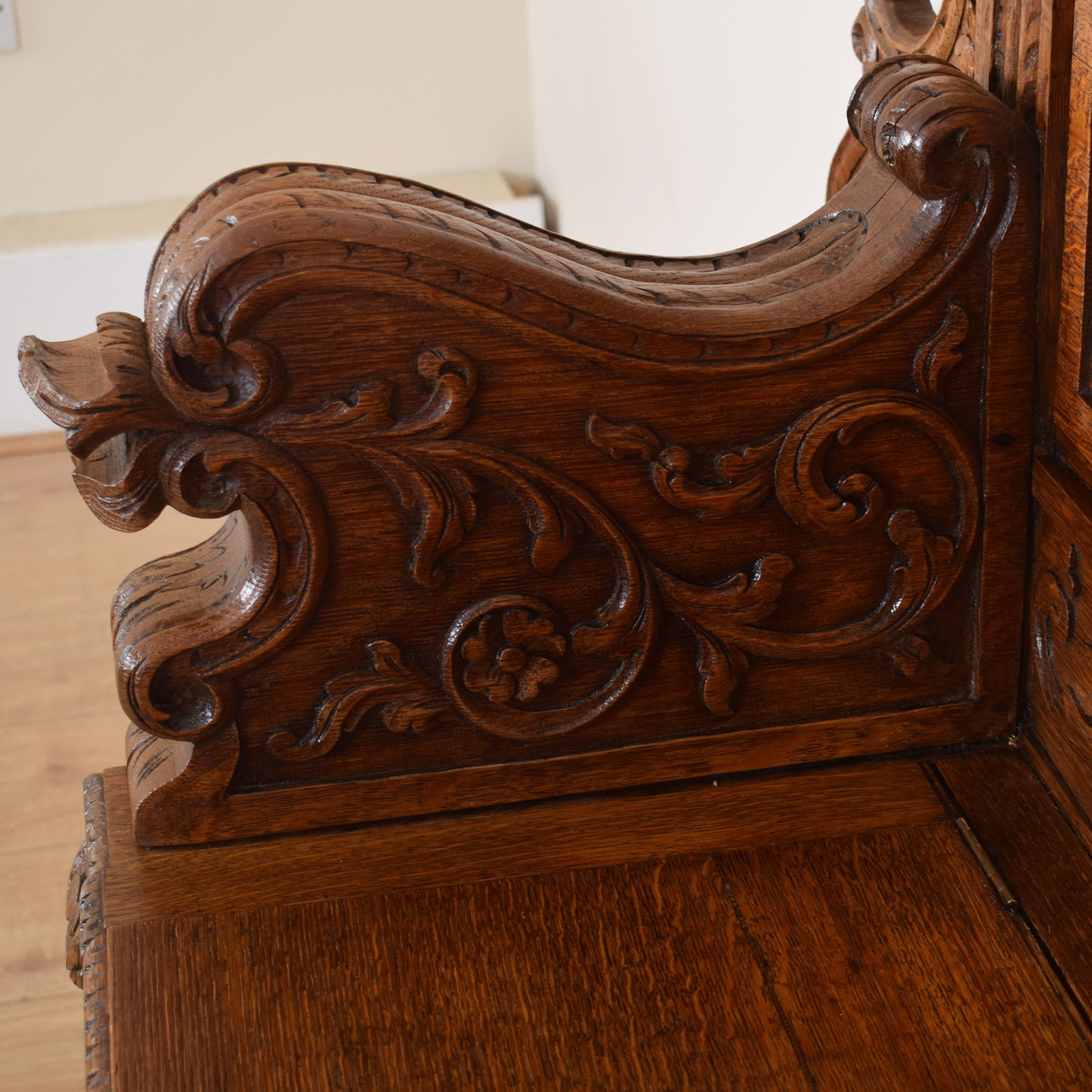 Ornate Carved Oak Settle