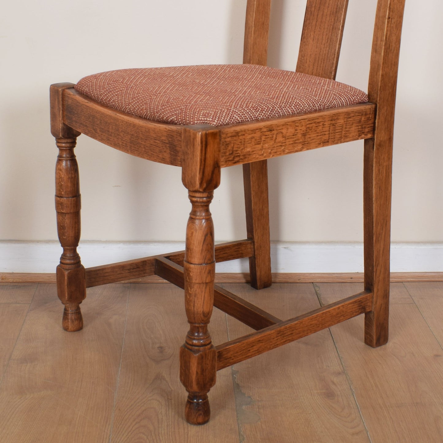 Pair of 1930's Oak Dining Chairs