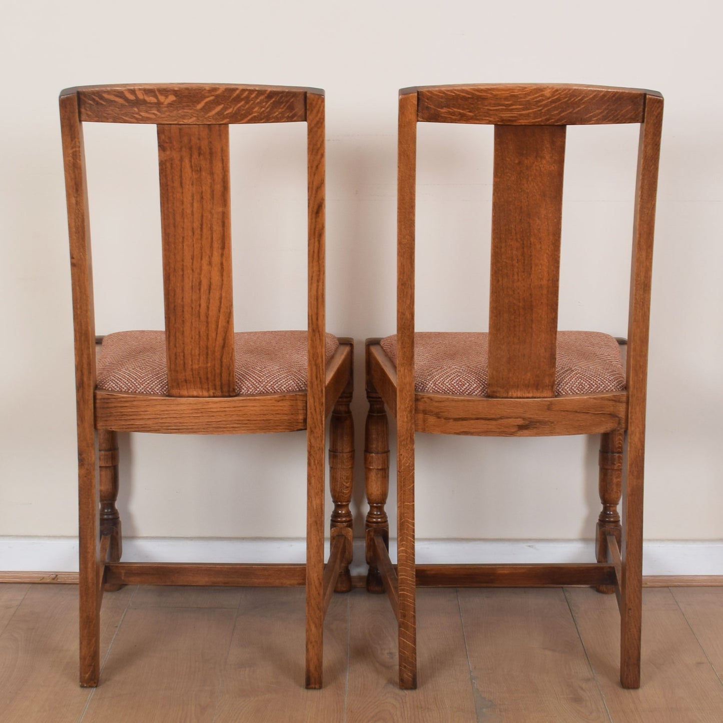 Pair of 1930's Oak Dining Chairs