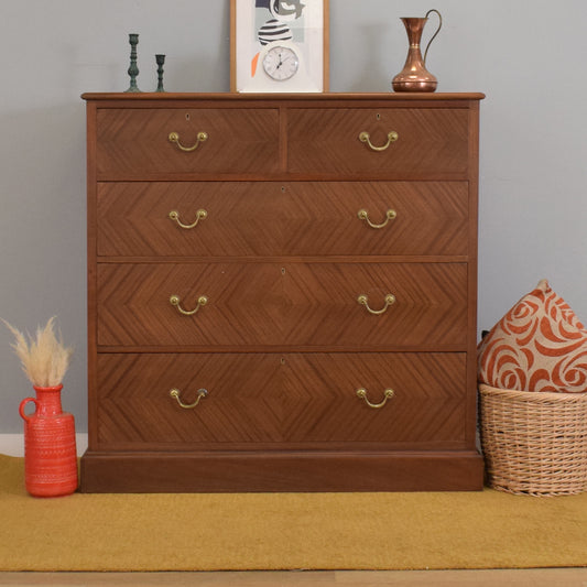 Large Refinished Mahogany Chest of Drawers