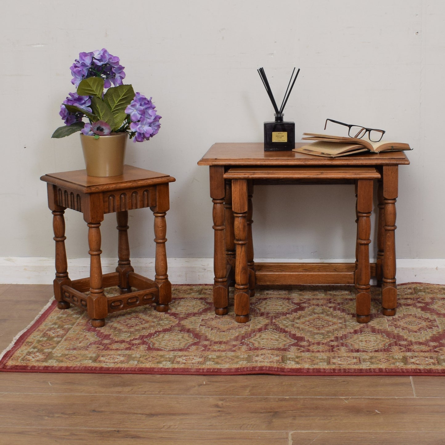 Restored Oak Nest of Tables