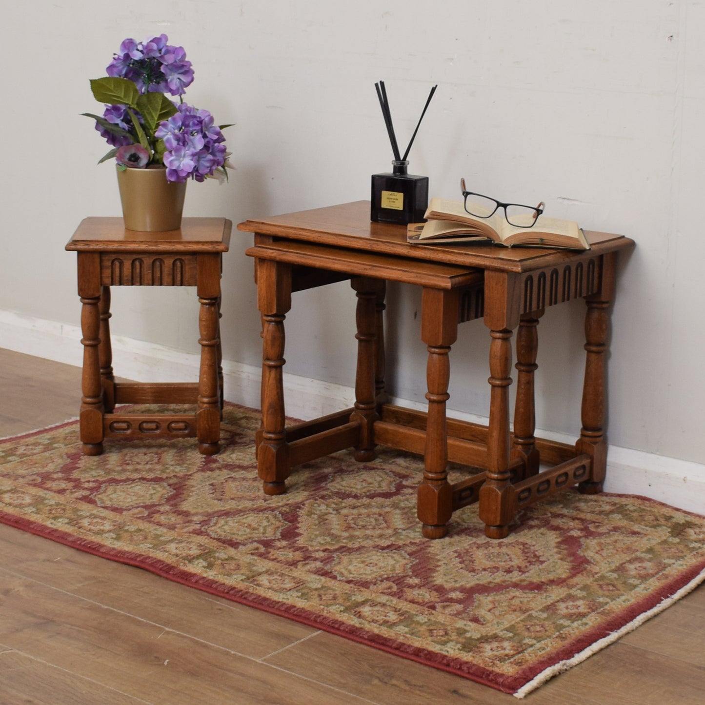 Restored Oak Nest of Tables