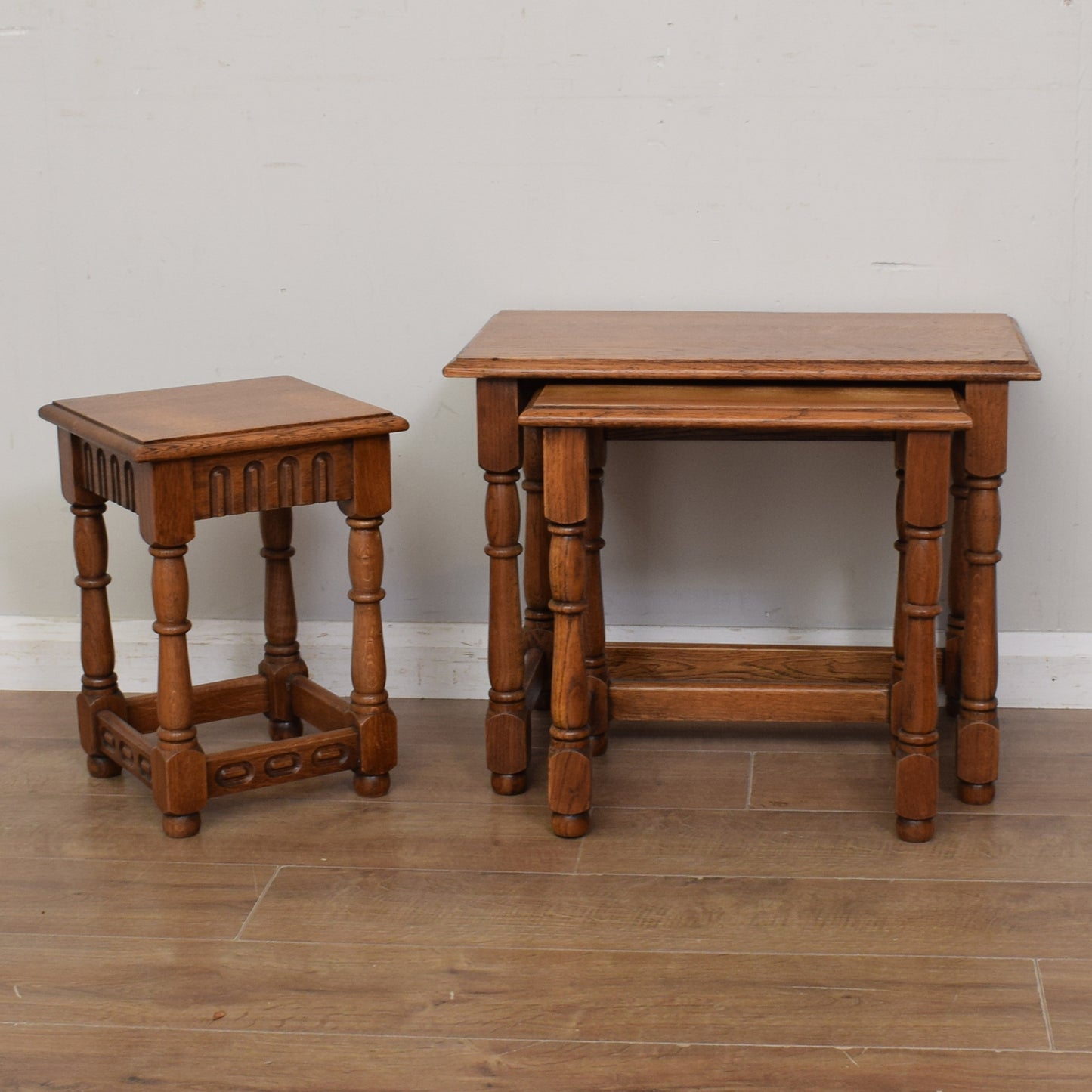 Restored Oak Nest of Tables