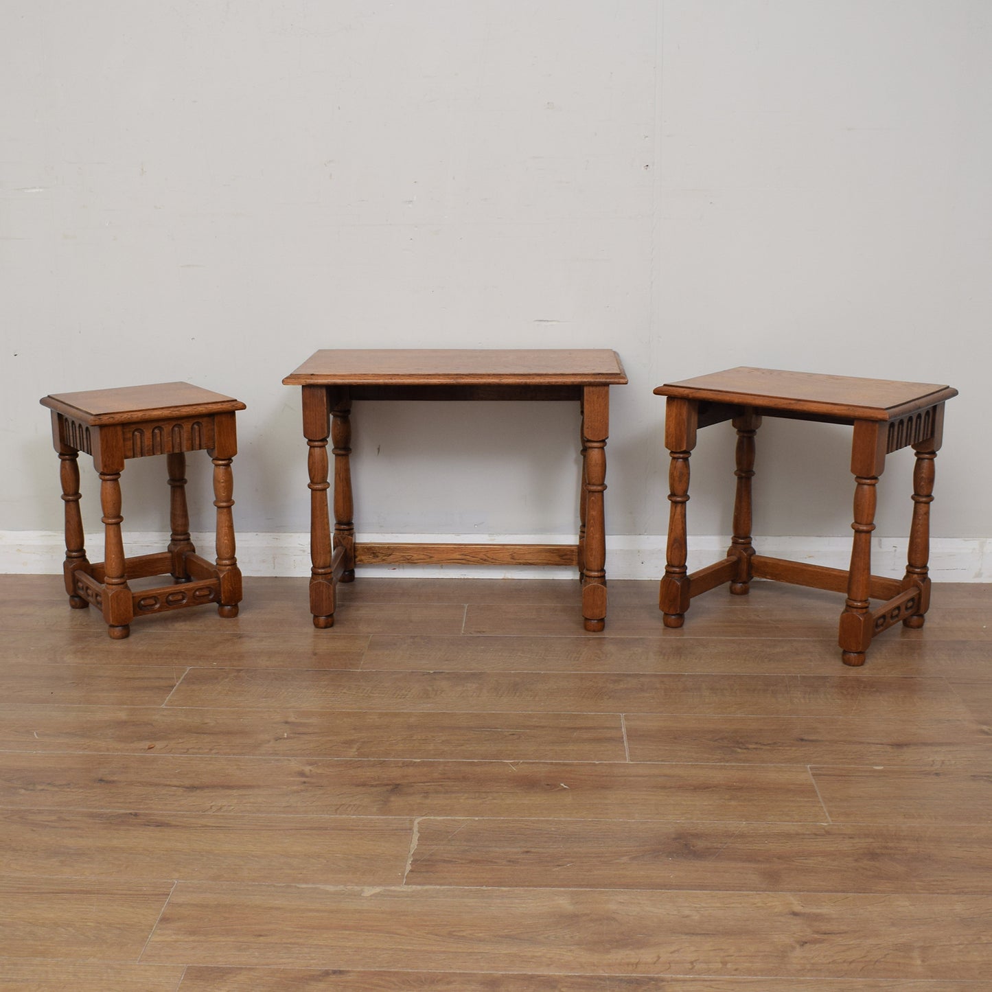 Restored Oak Nest of Tables