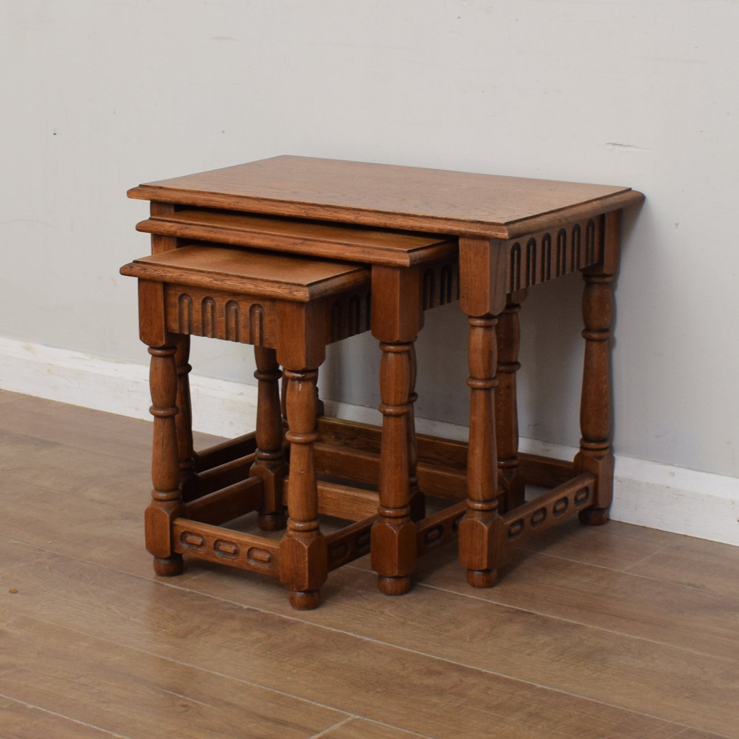 Restored Oak Nest of Tables