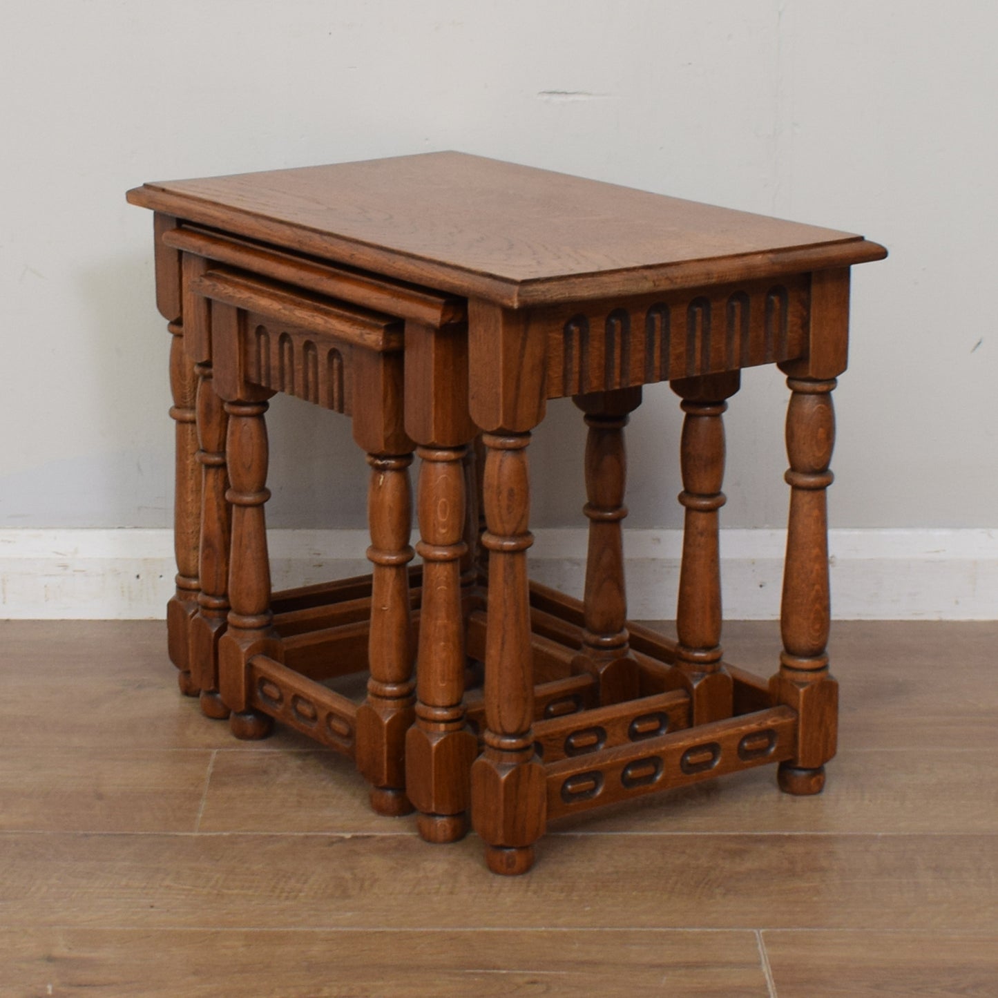 Restored Oak Nest of Tables