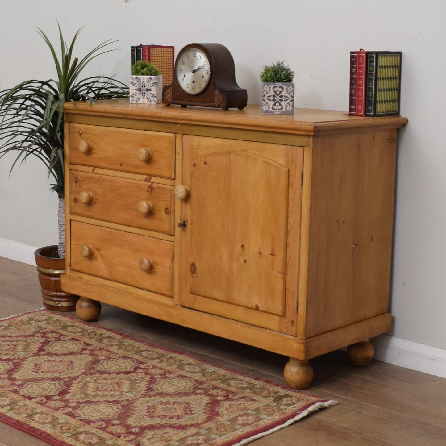 Antique Waxed Pine Sideboard