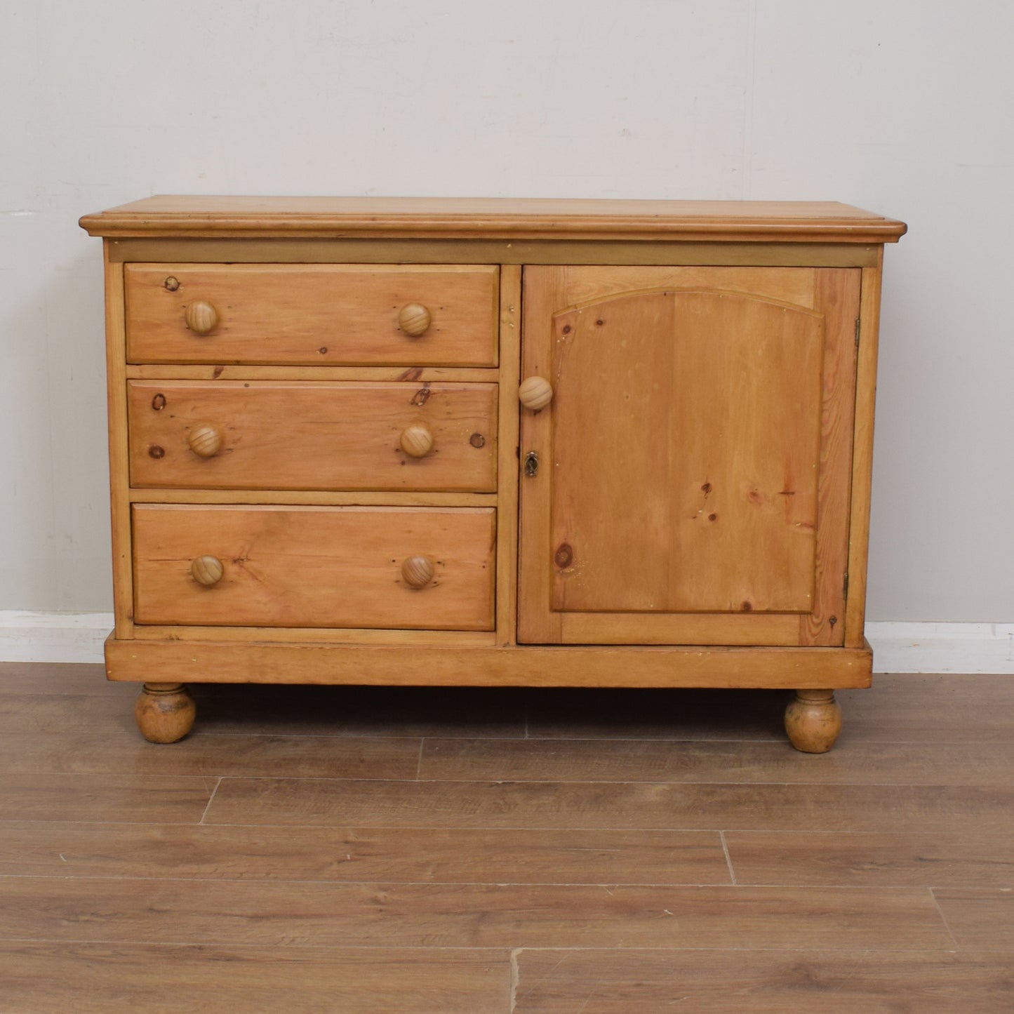 Antique Waxed Pine Sideboard