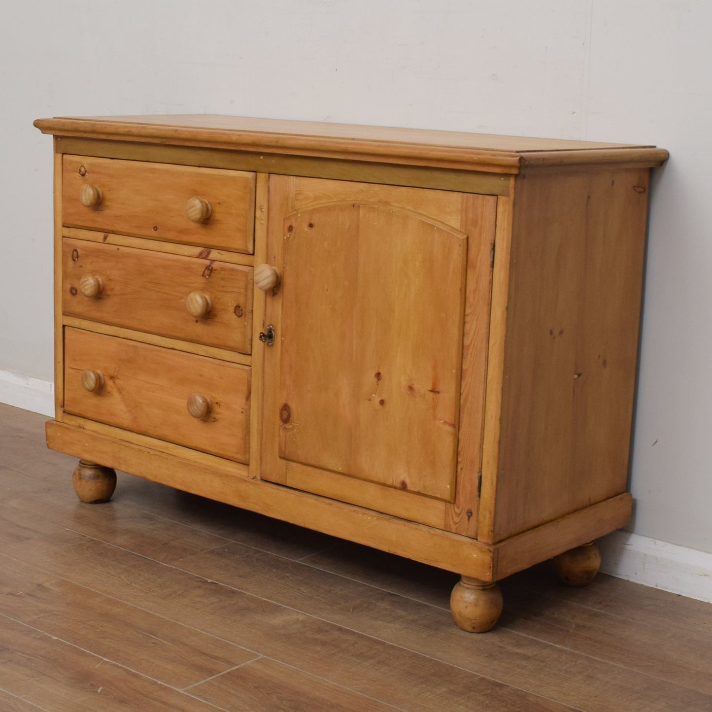 Antique Waxed Pine Sideboard