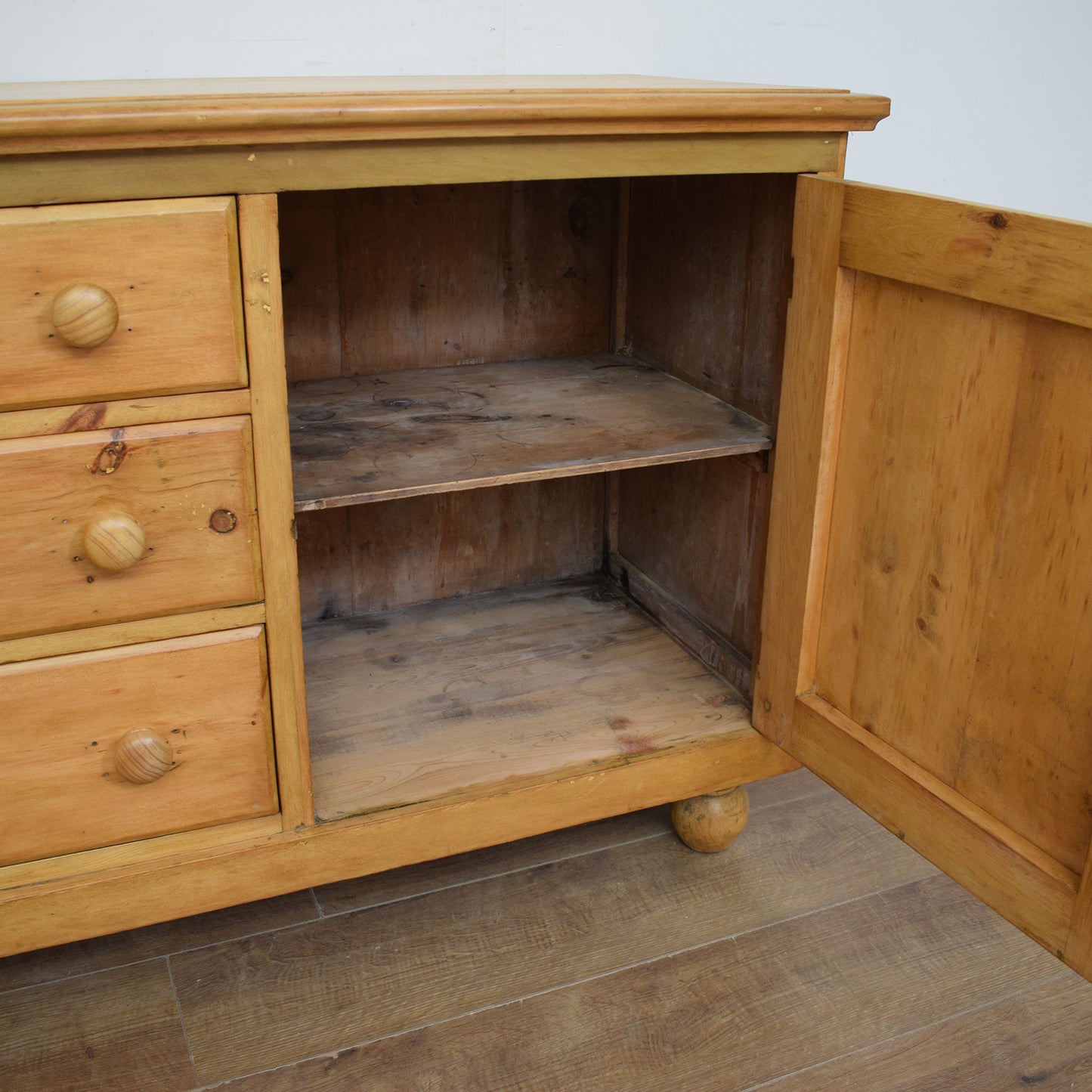 Antique Waxed Pine Sideboard