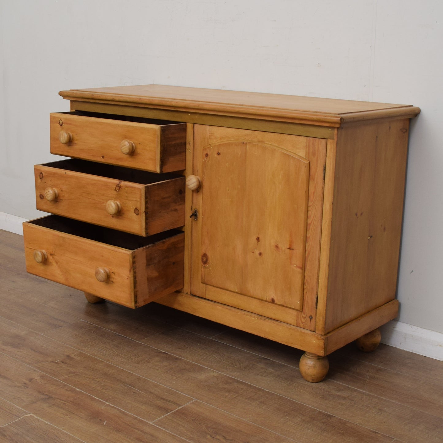 Antique Waxed Pine Sideboard