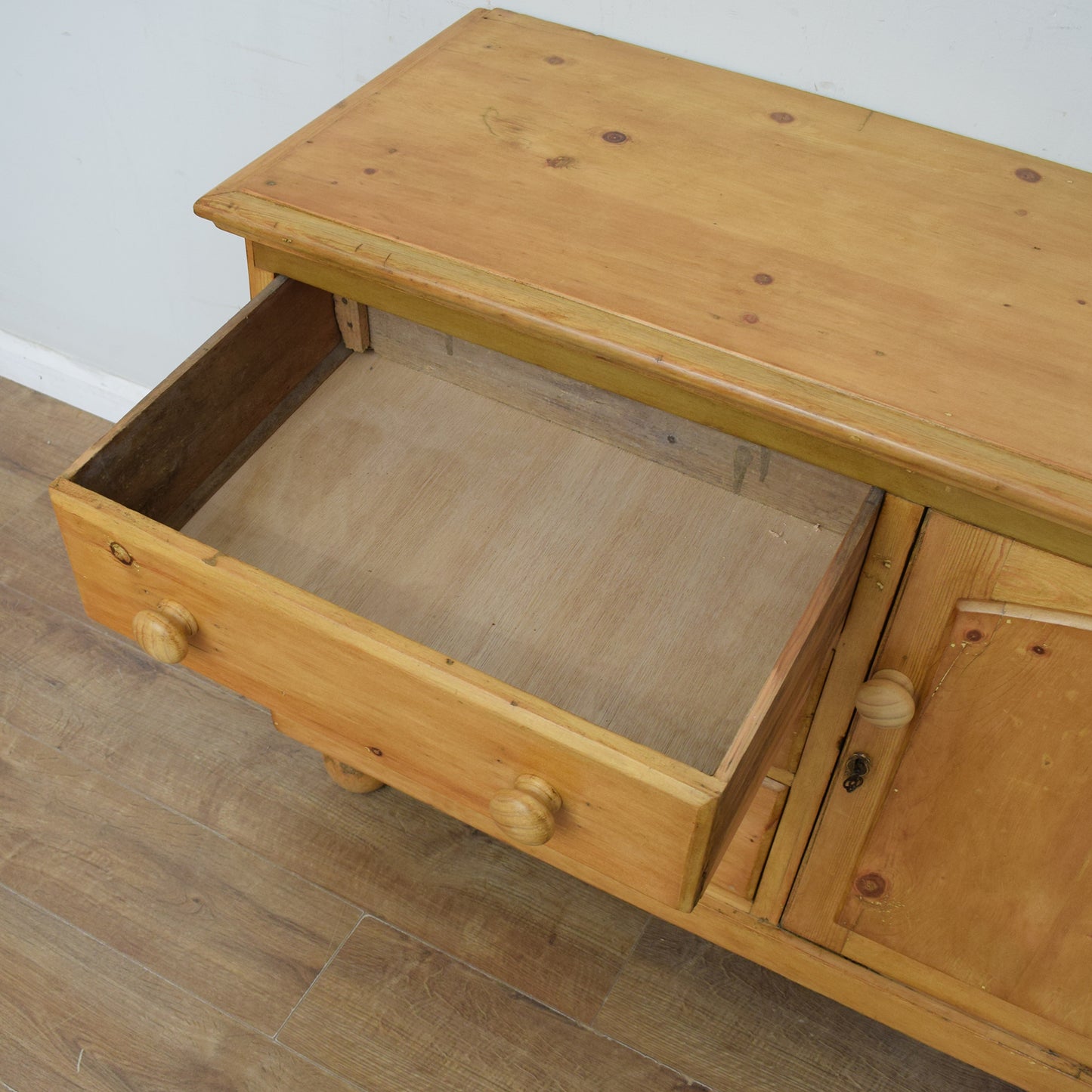 Antique Waxed Pine Sideboard