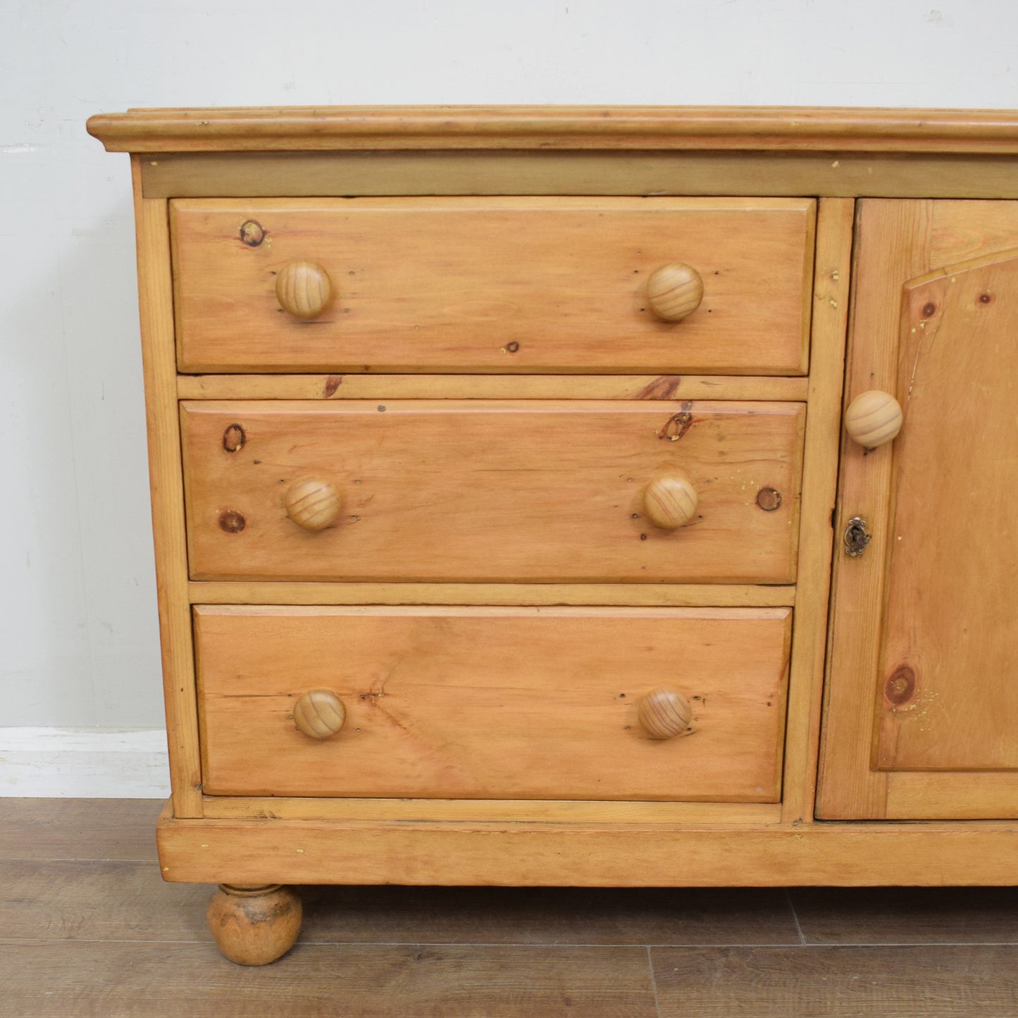 Antique Waxed Pine Sideboard