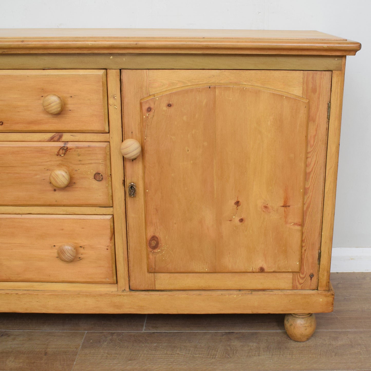 Antique Waxed Pine Sideboard