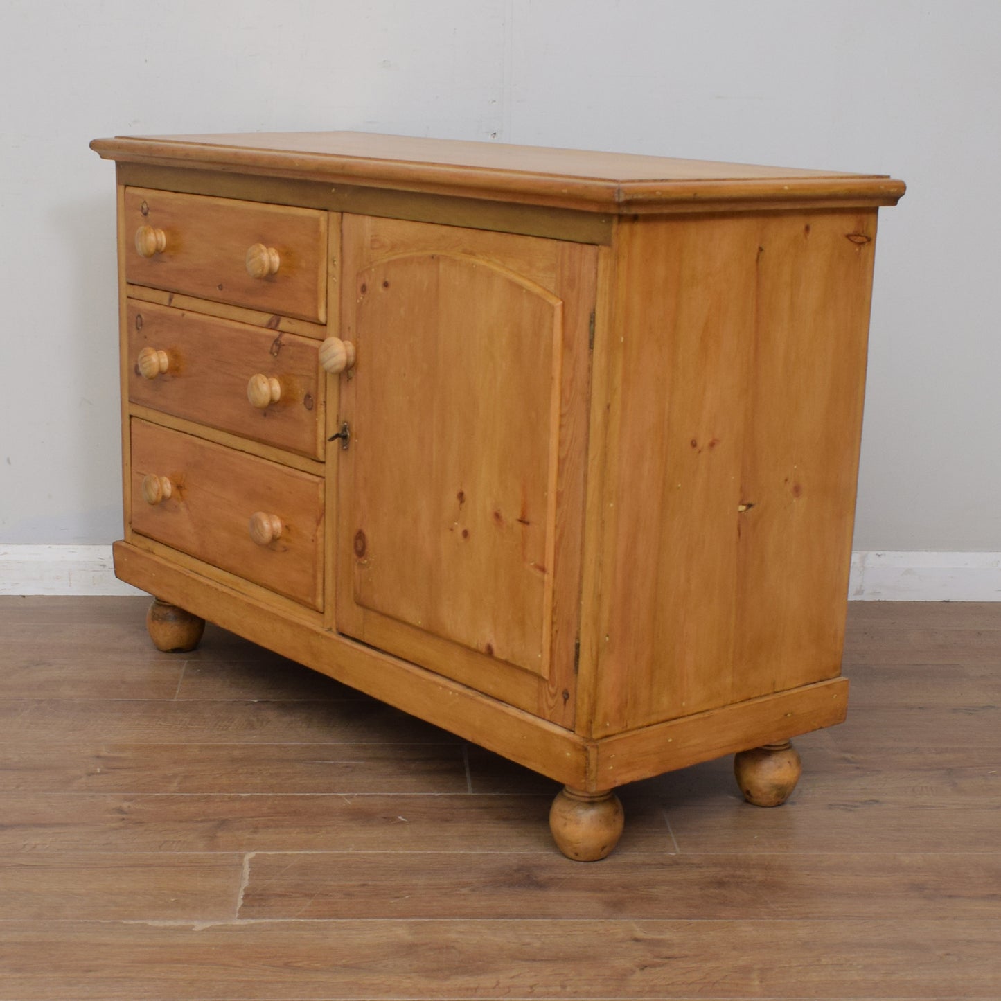 Antique Waxed Pine Sideboard