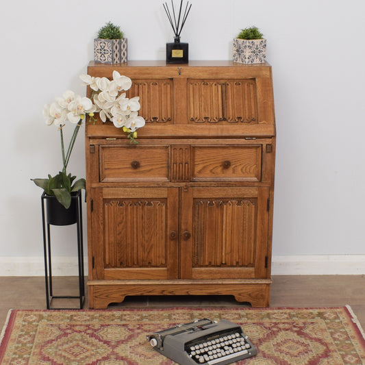 Restored Oak Linenfold Bureau