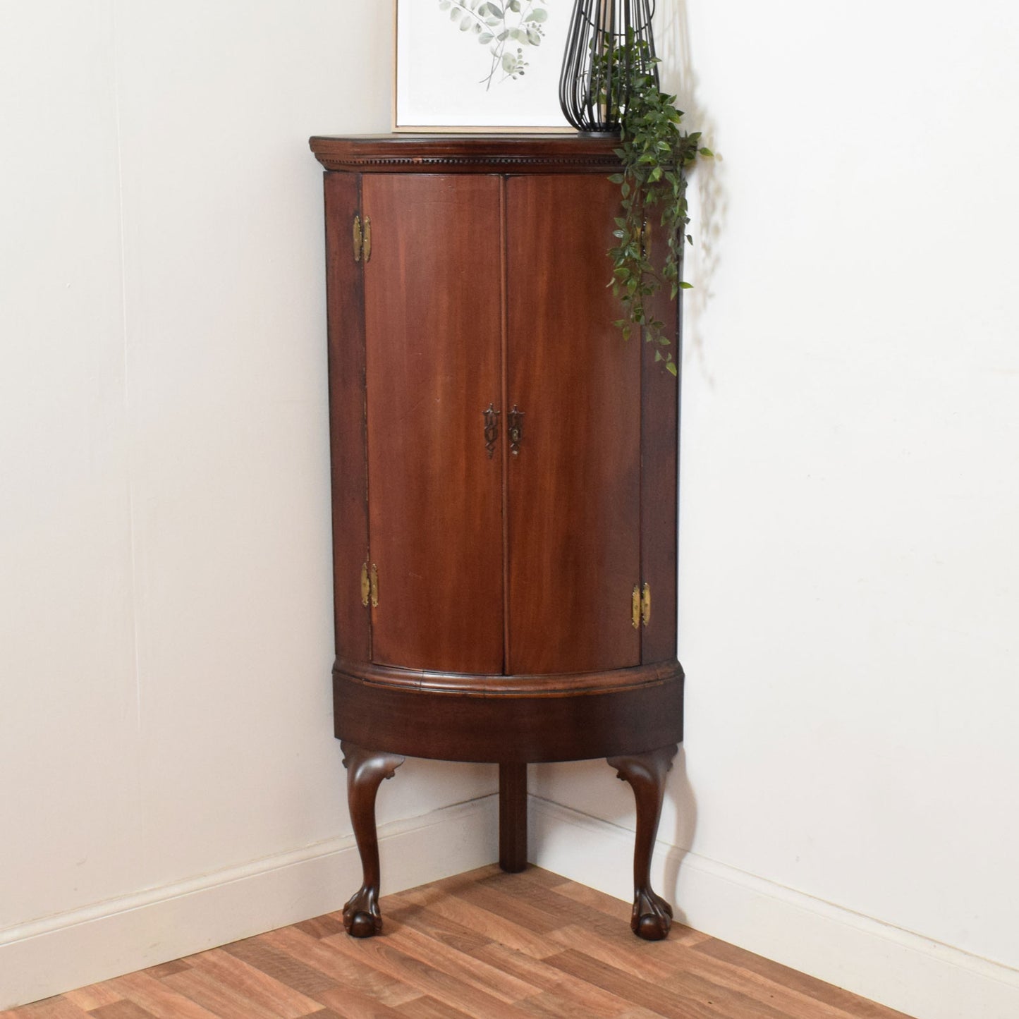 Rustic Mahogany Corner Cabinet