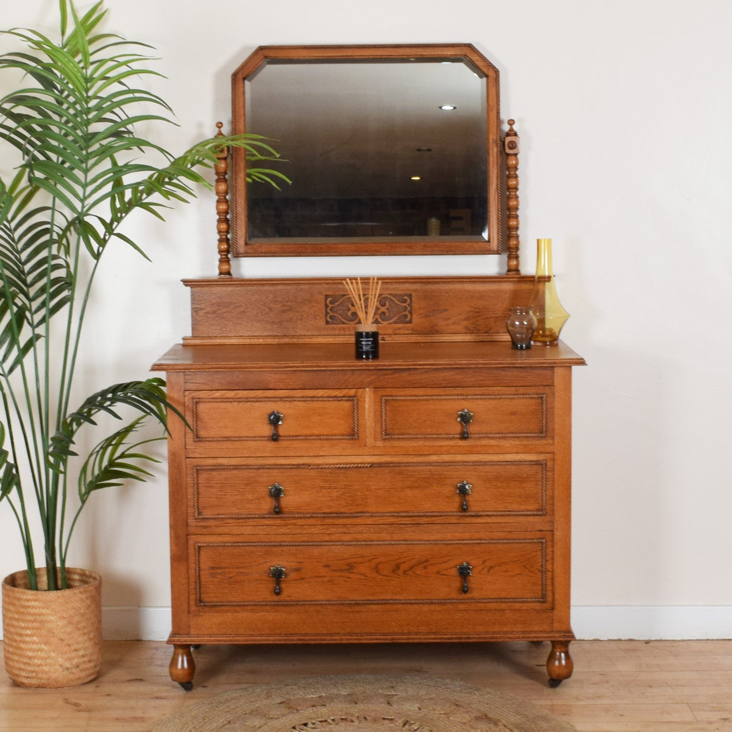 Carved Oak Dressing Table