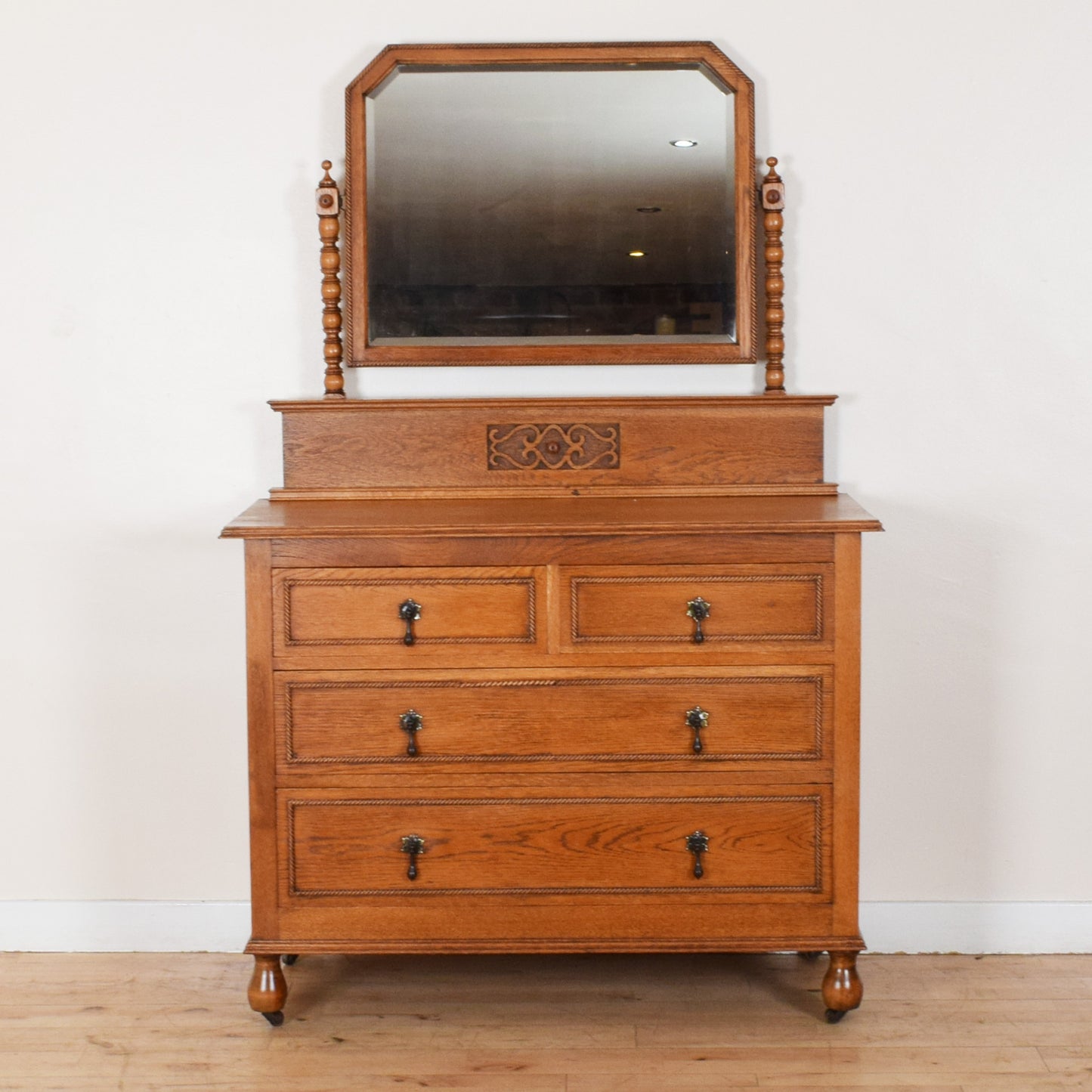 Carved Oak Dressing Table