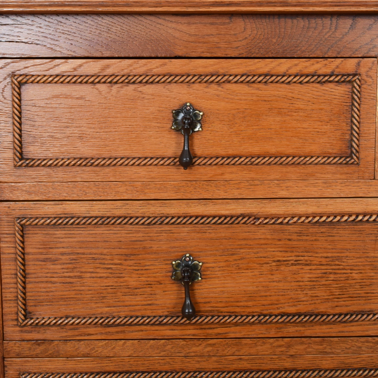 Carved Oak Dressing Table