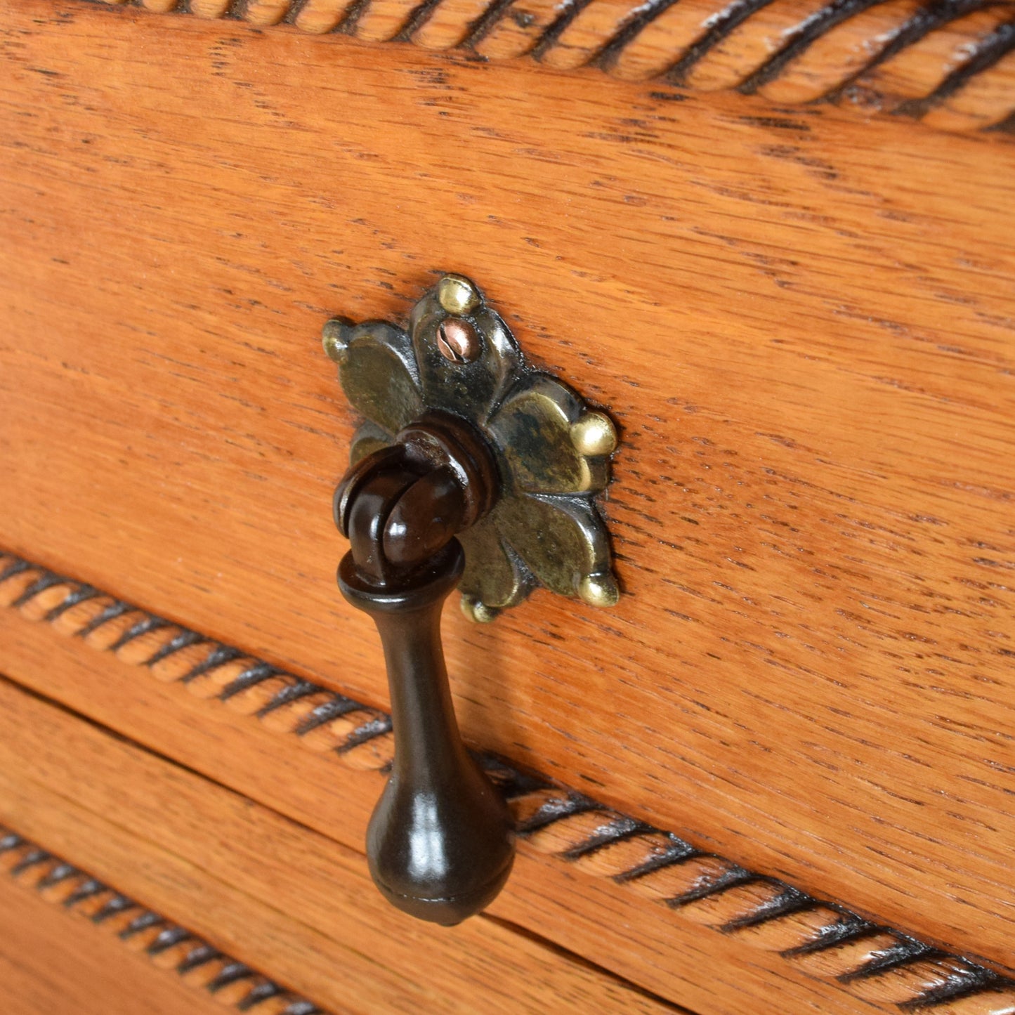 Carved Oak Dressing Table