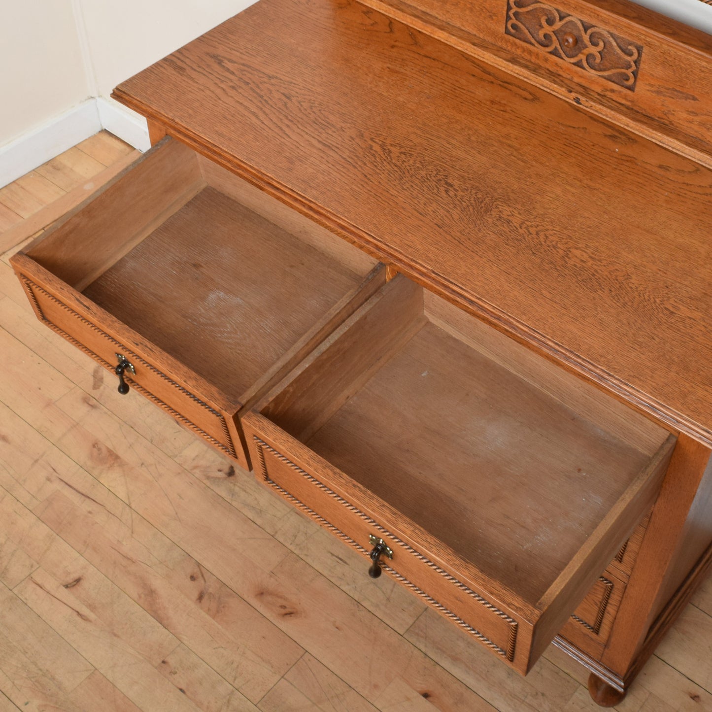 Carved Oak Dressing Table