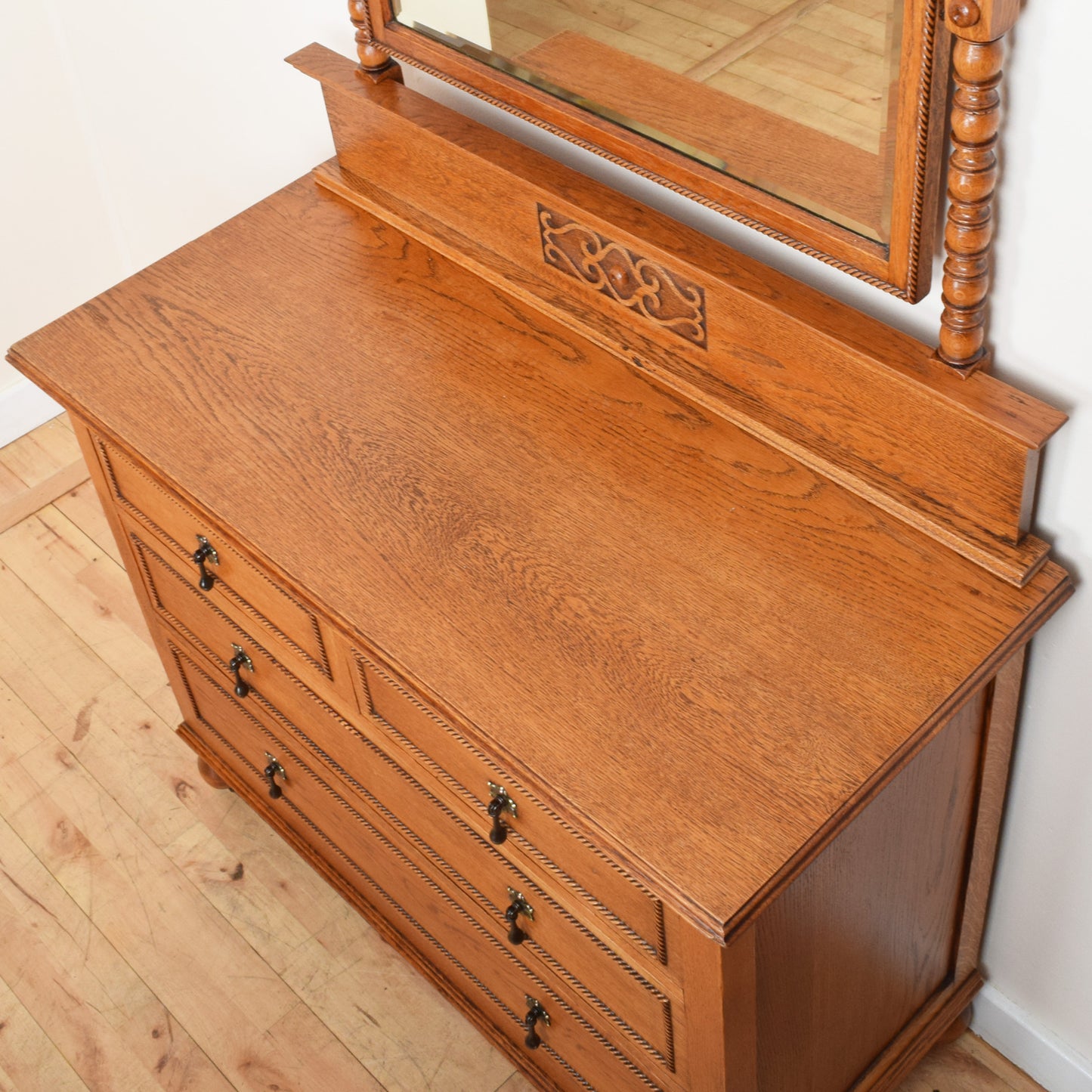 Carved Oak Dressing Table