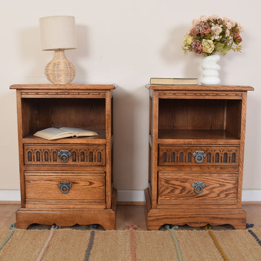 Restored Old Charm Oak Bedsides