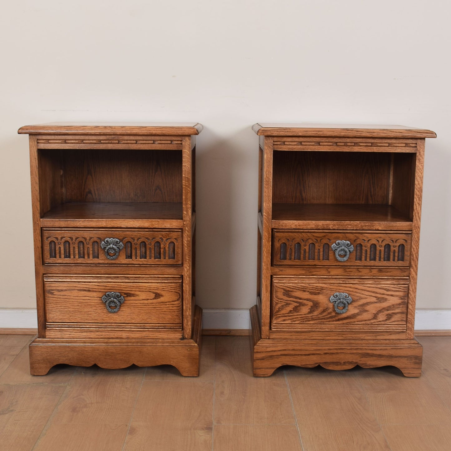 Restored Old Charm Oak Bedsides