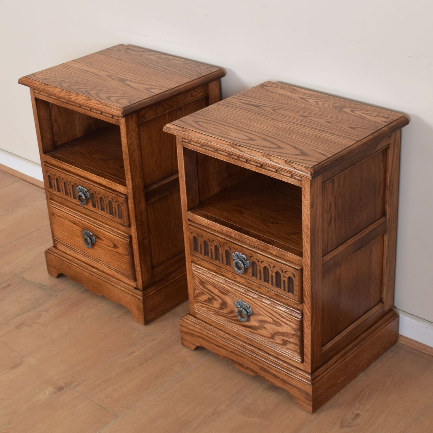 Restored Old Charm Oak Bedsides