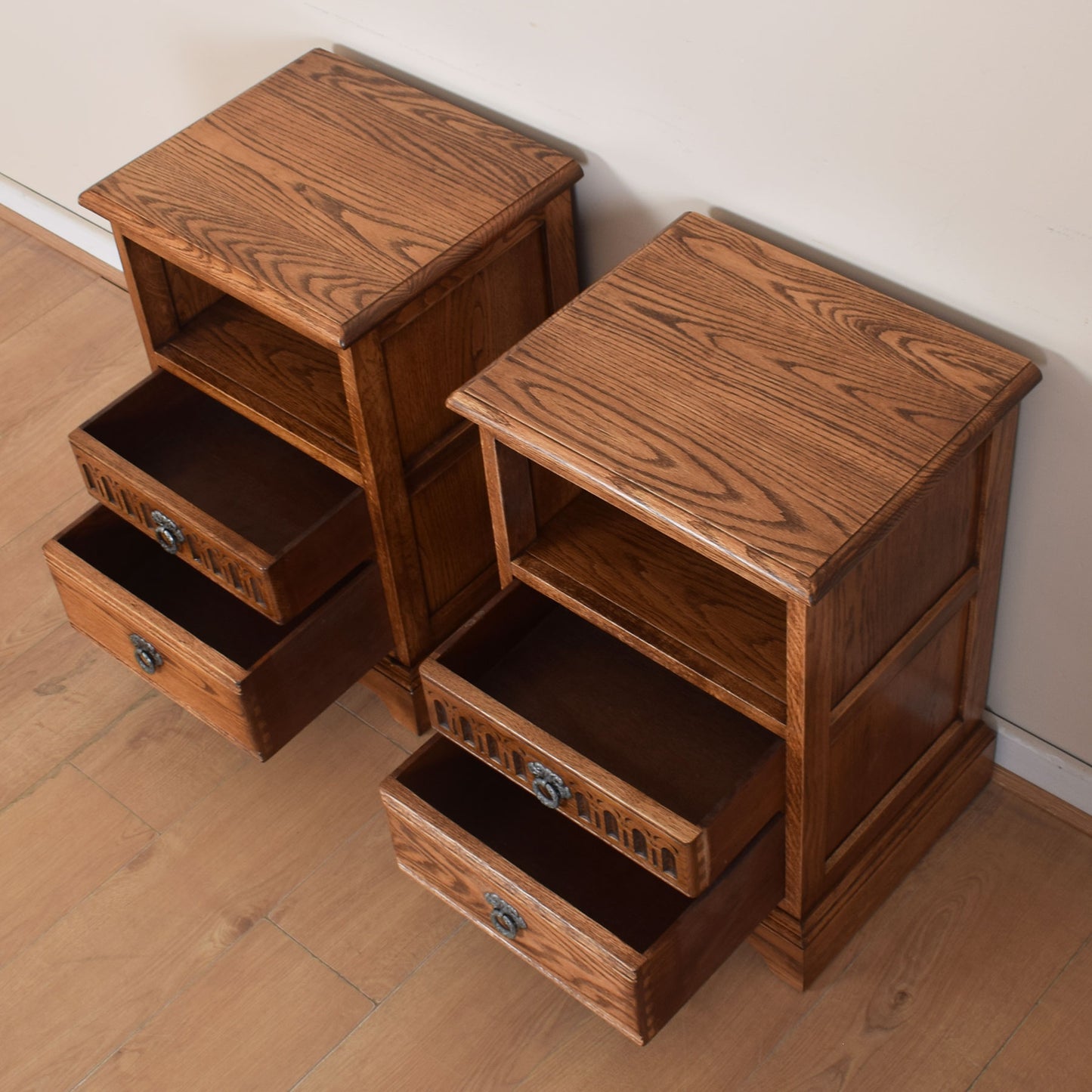 Restored Old Charm Oak Bedsides