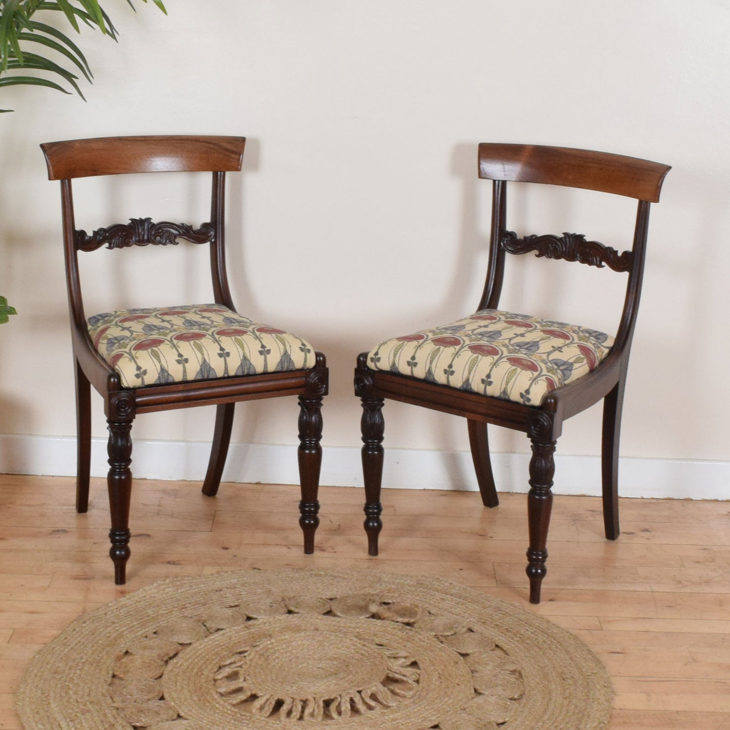 Pair of Carved Mahogany Chairs