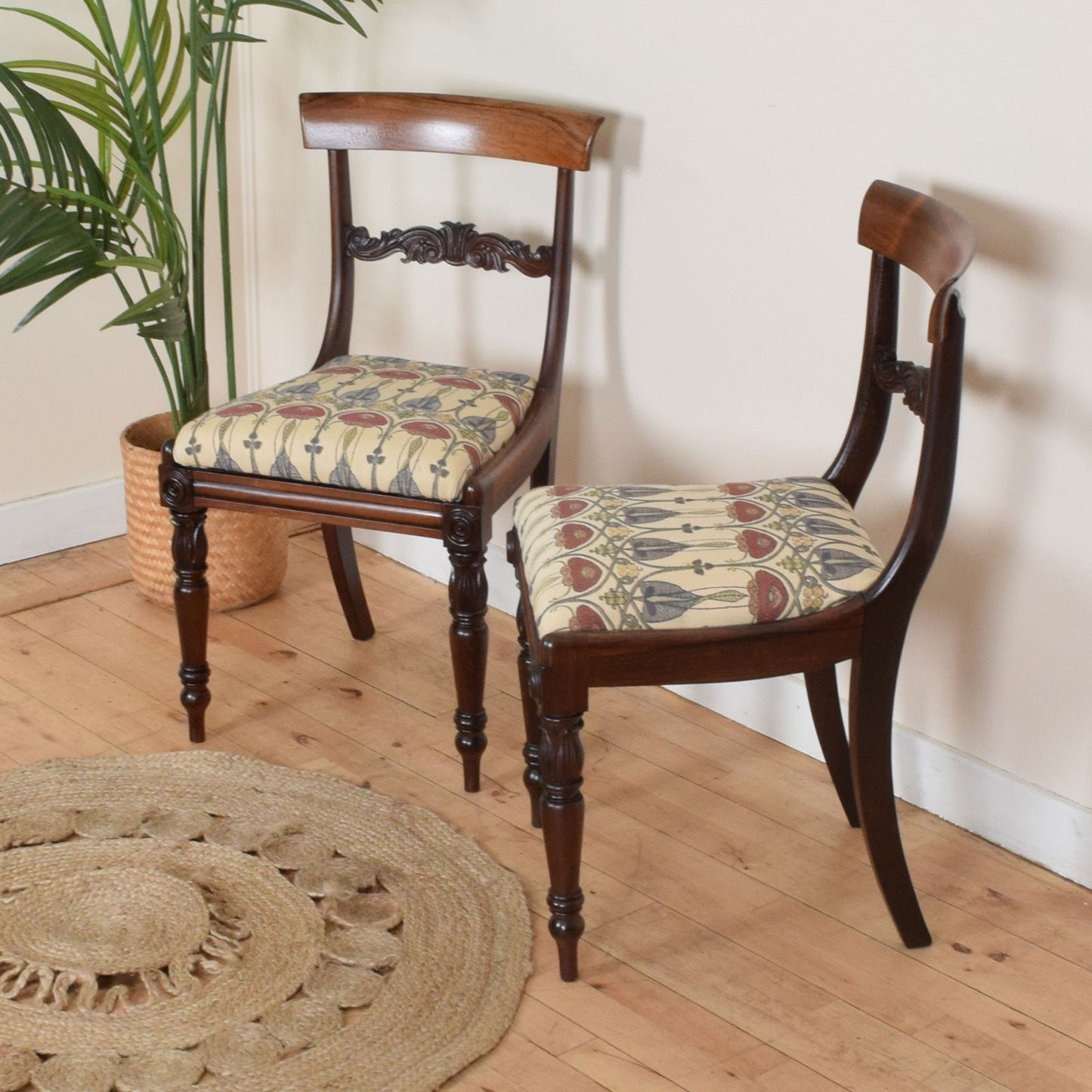 Pair of Carved Mahogany Chairs