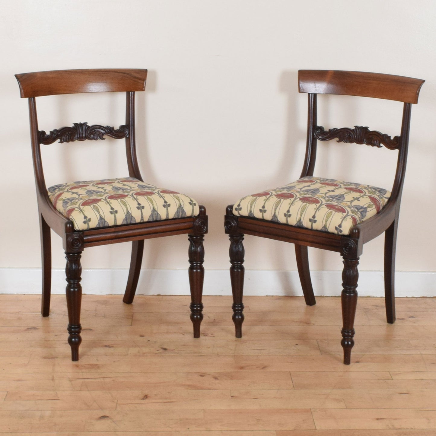 Pair of Carved Mahogany Chairs