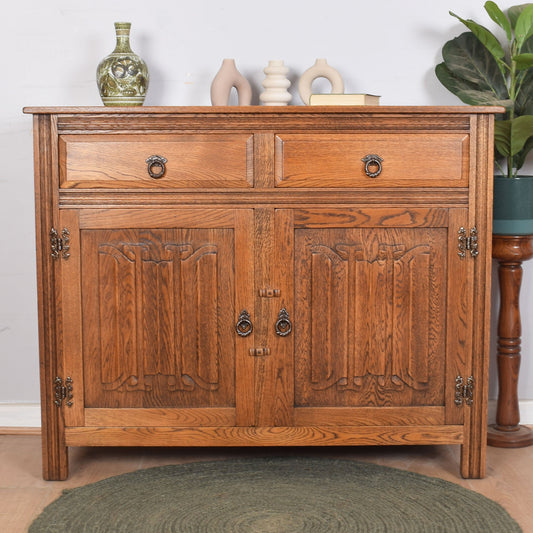 Oak Linenfold Sideboard