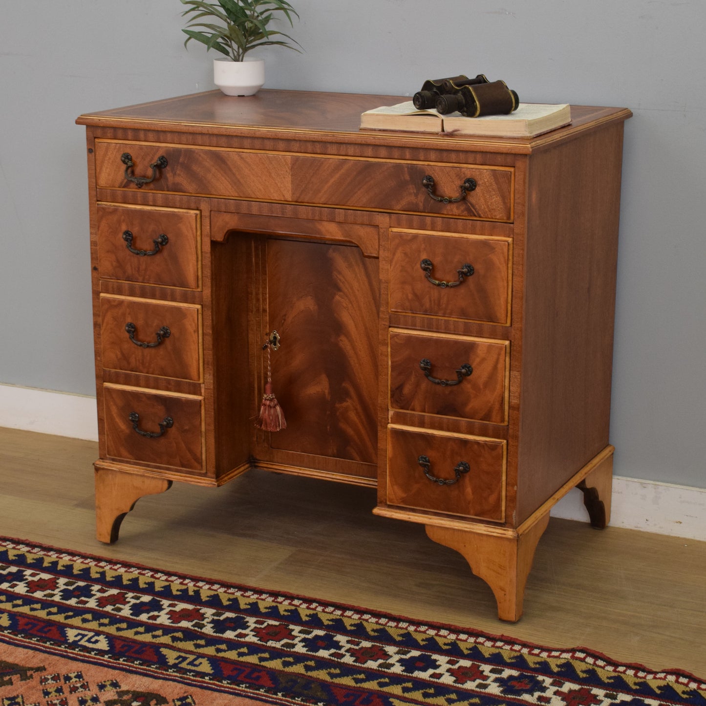 Restored Mahogany Kneehole Desk