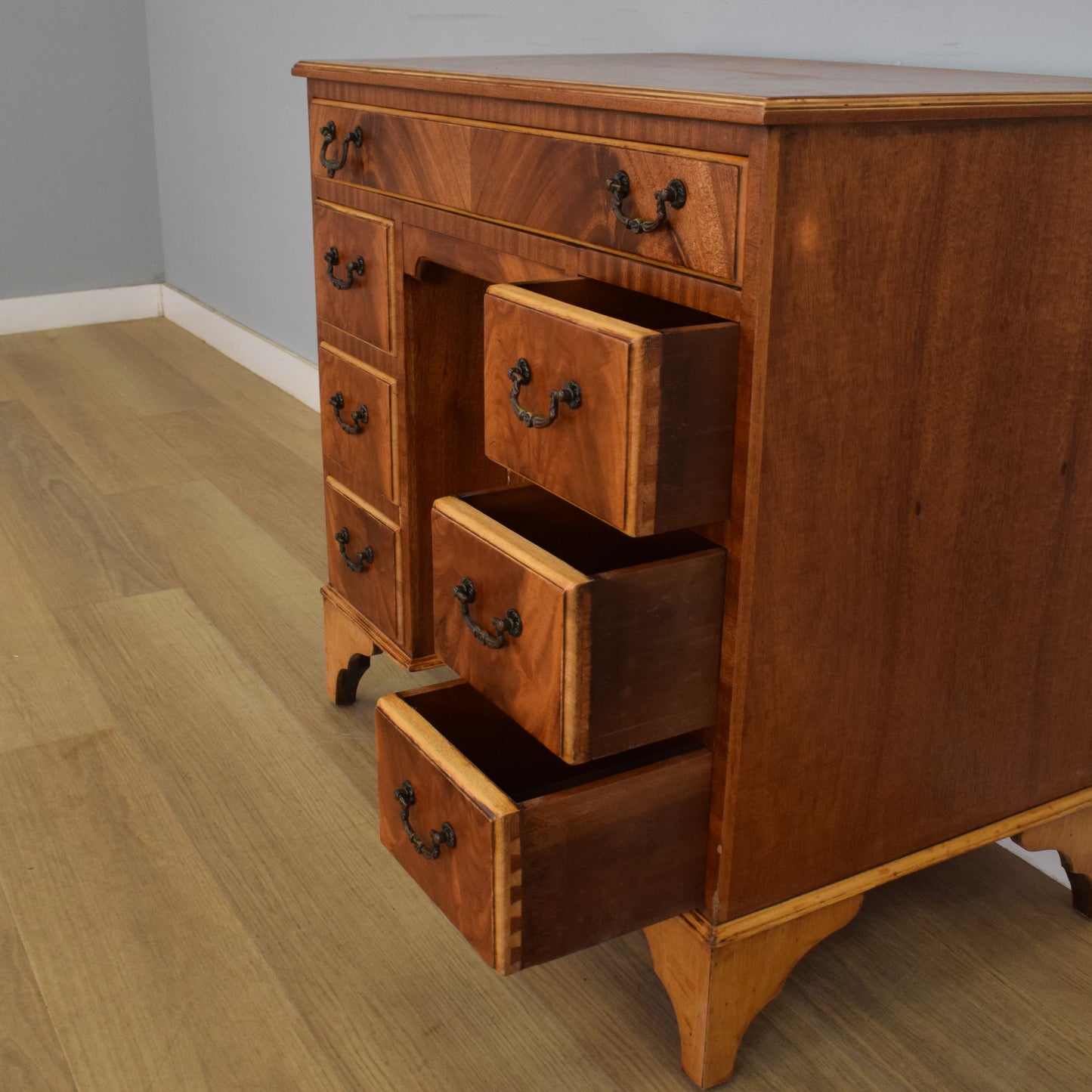 Restored Mahogany Kneehole Desk