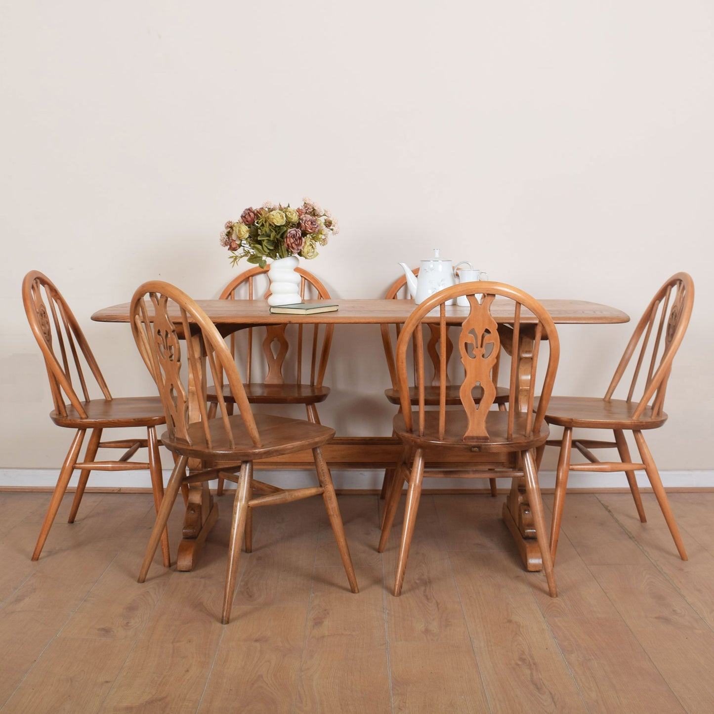 Ercol Dining Table with Six Chairs