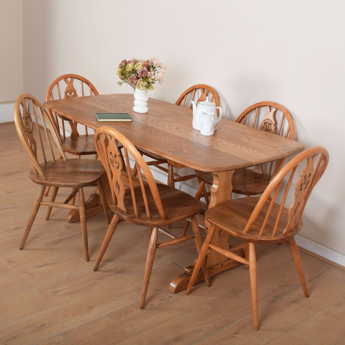 Ercol Dining Table with Six Chairs