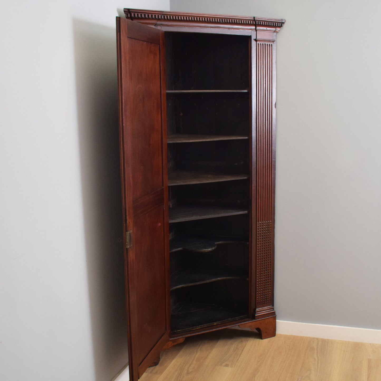 Mahogany Corner Linen Cupboard