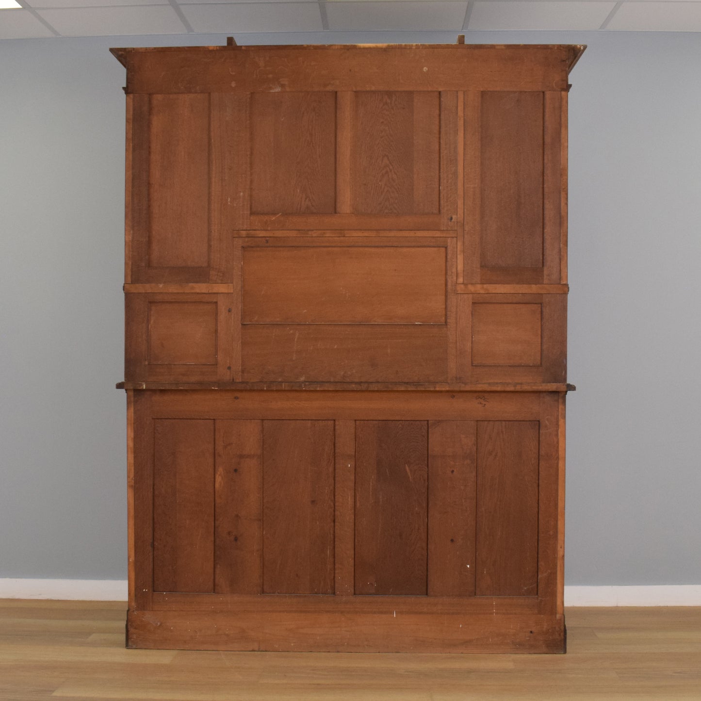 Large Solid Oak Carved Dresser