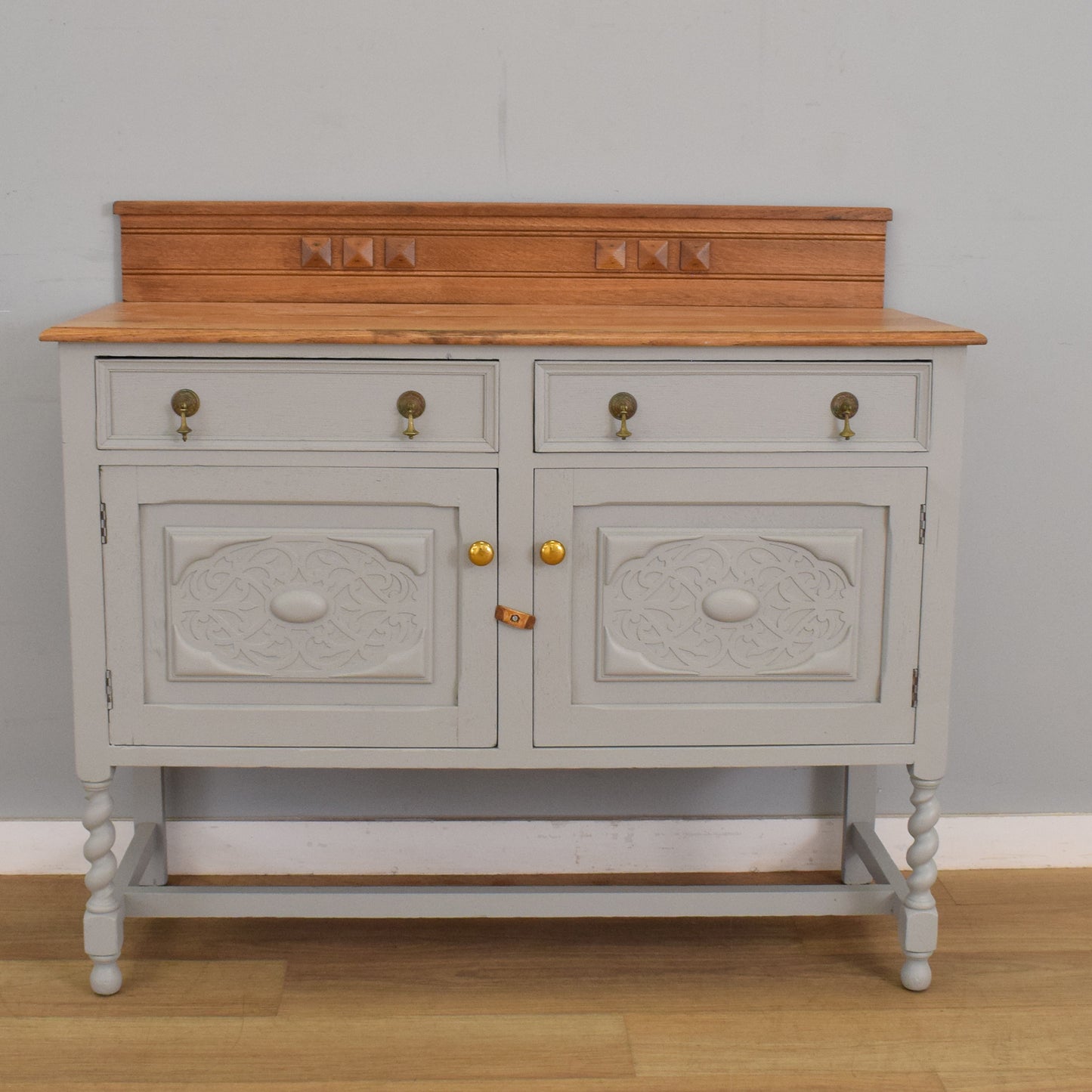 Rustic Painted Oak Sideboard