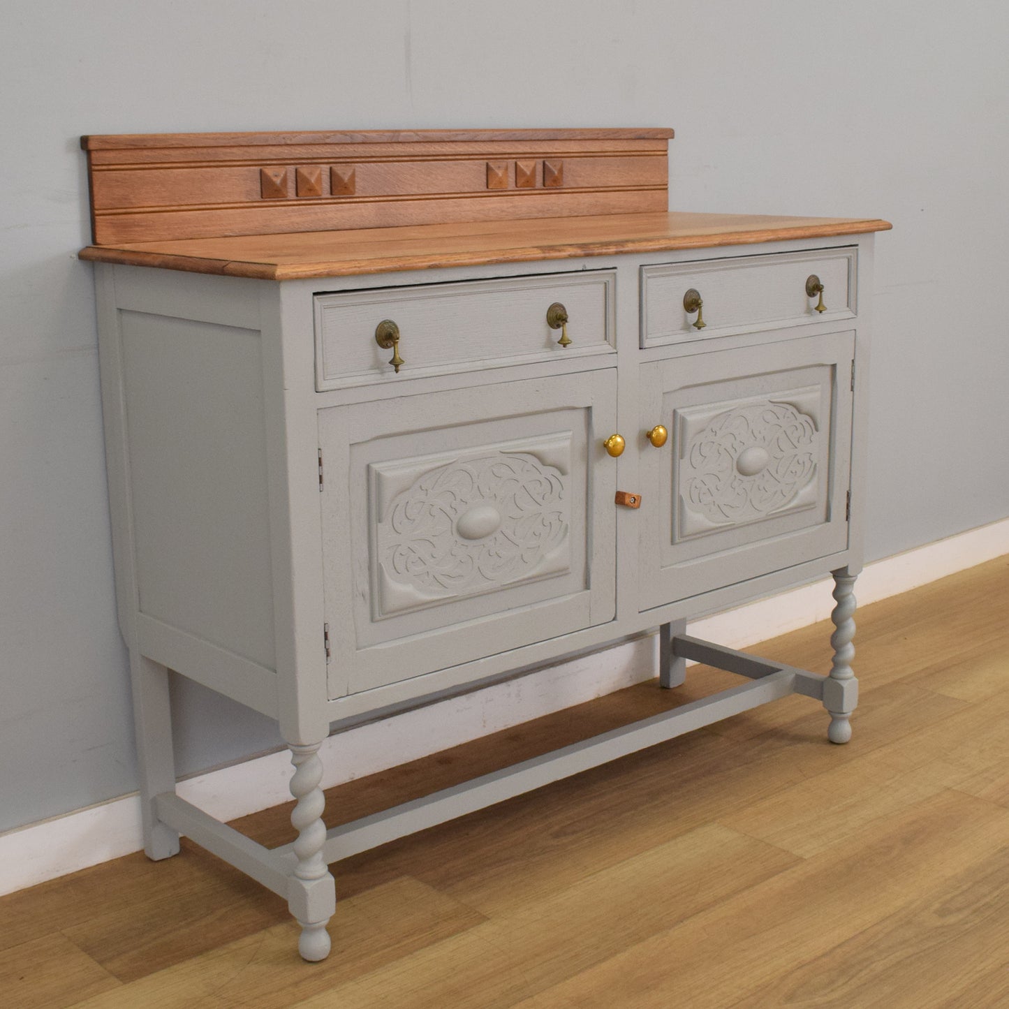 Rustic Painted Oak Sideboard