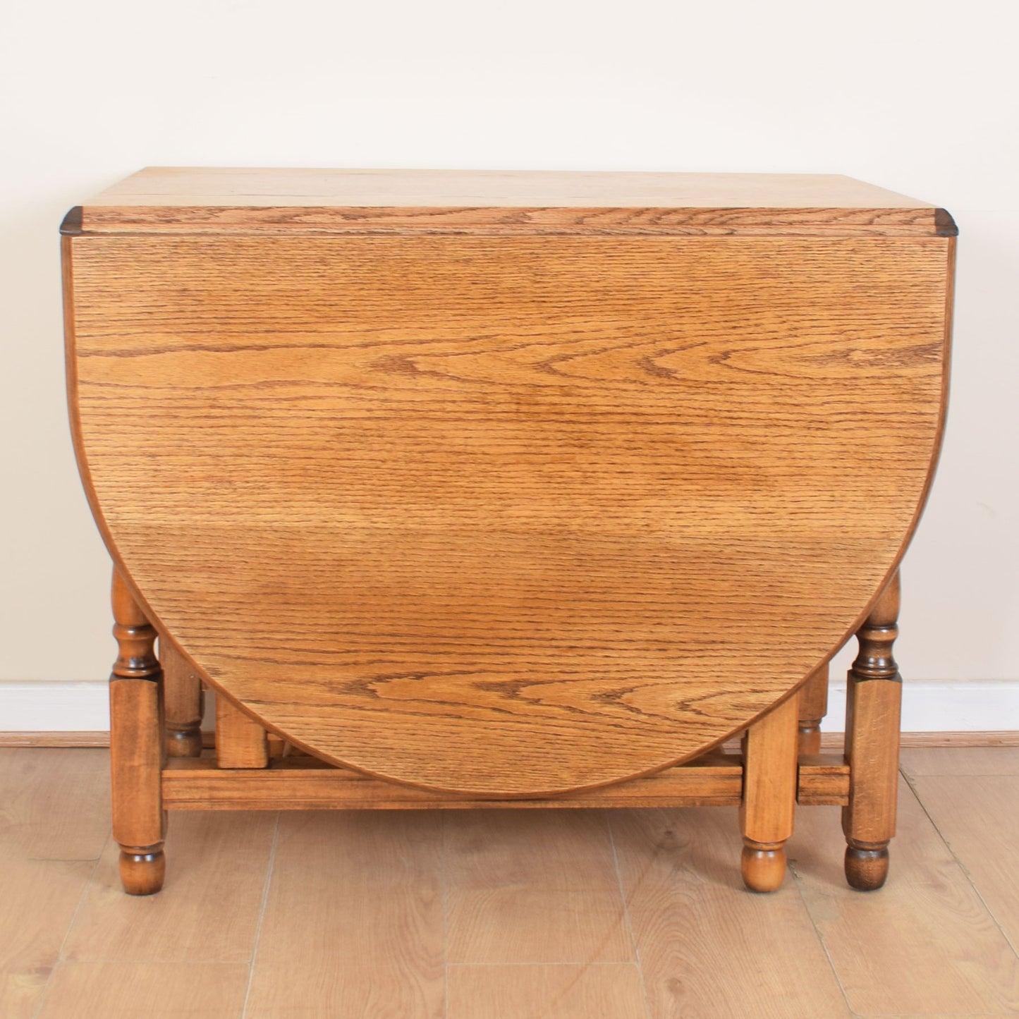 Oak Drop-Leaf Table with Four Chairs