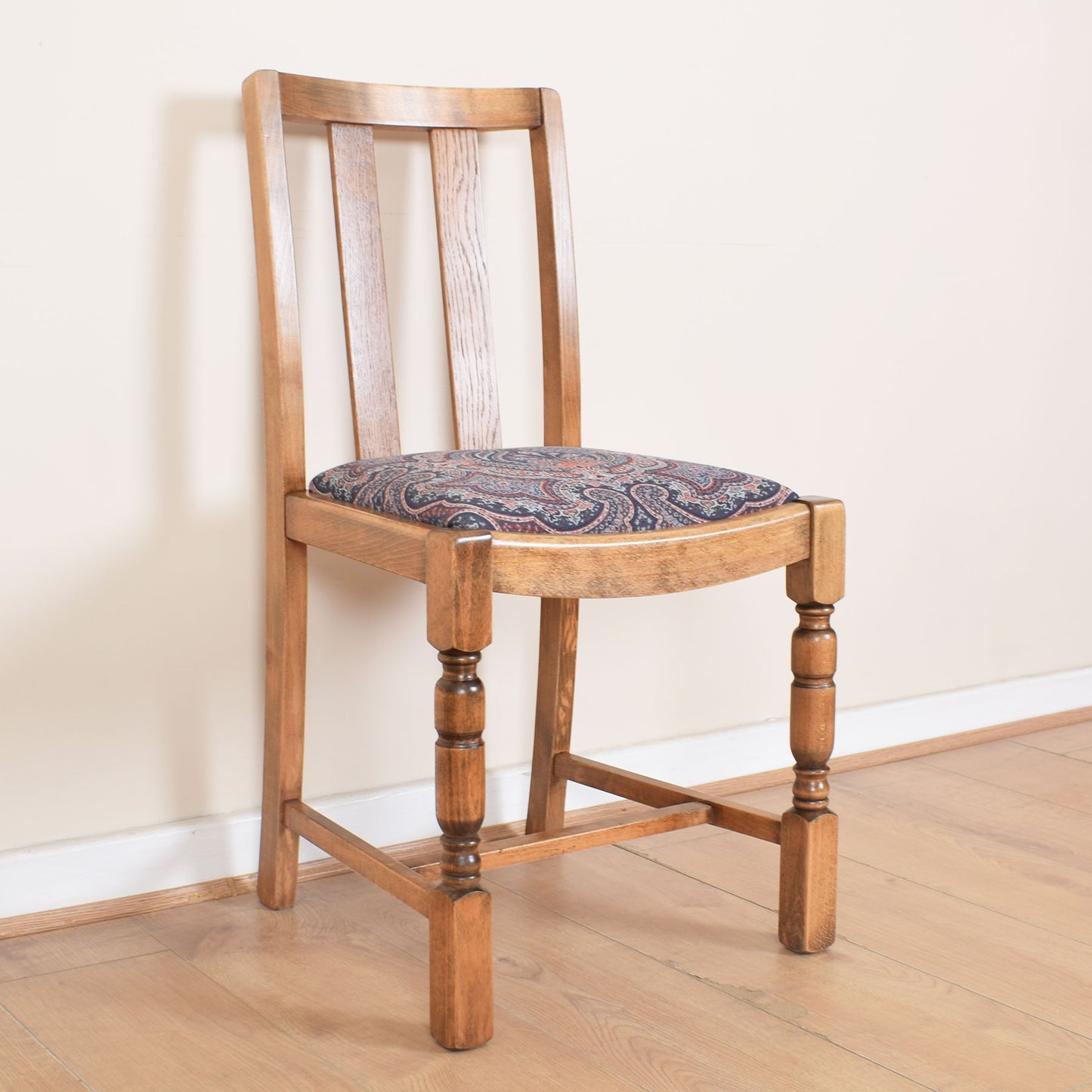 Oak Drop-Leaf Table with Four Chairs