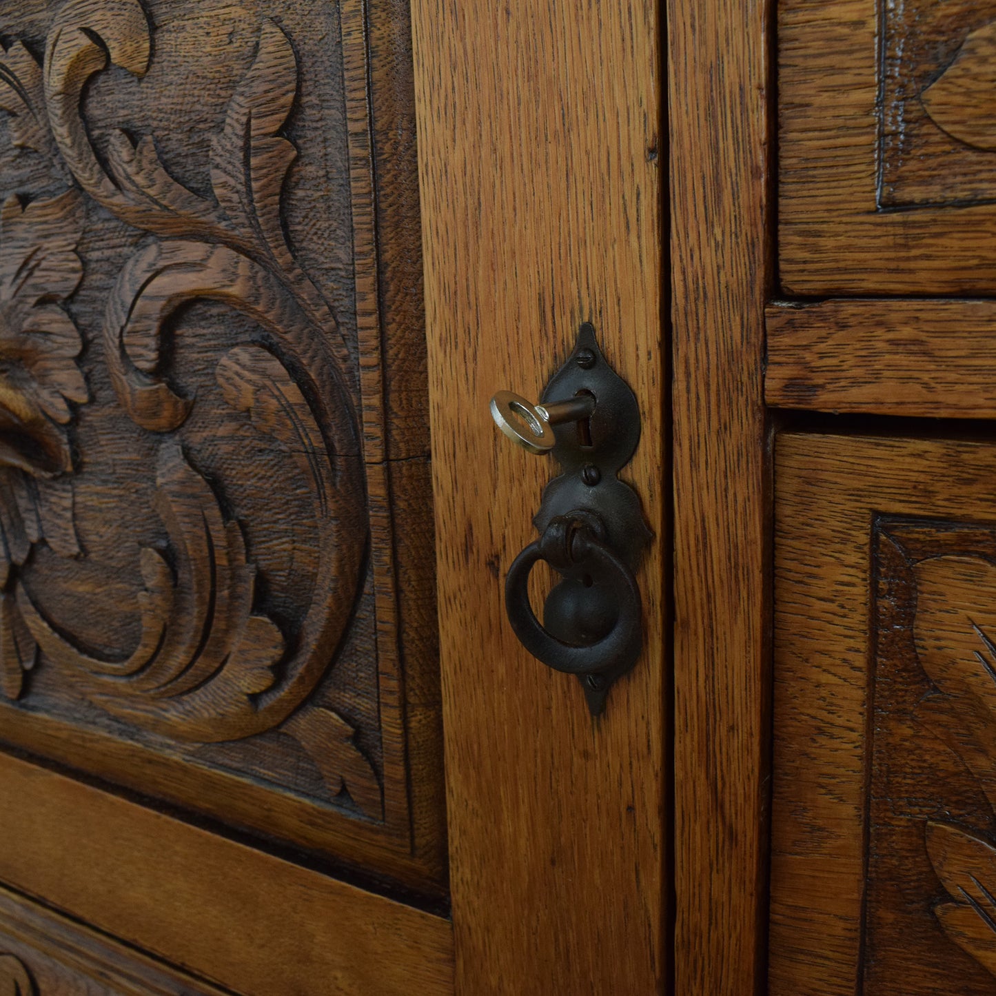 Carved Oak Green-Man Sideboard