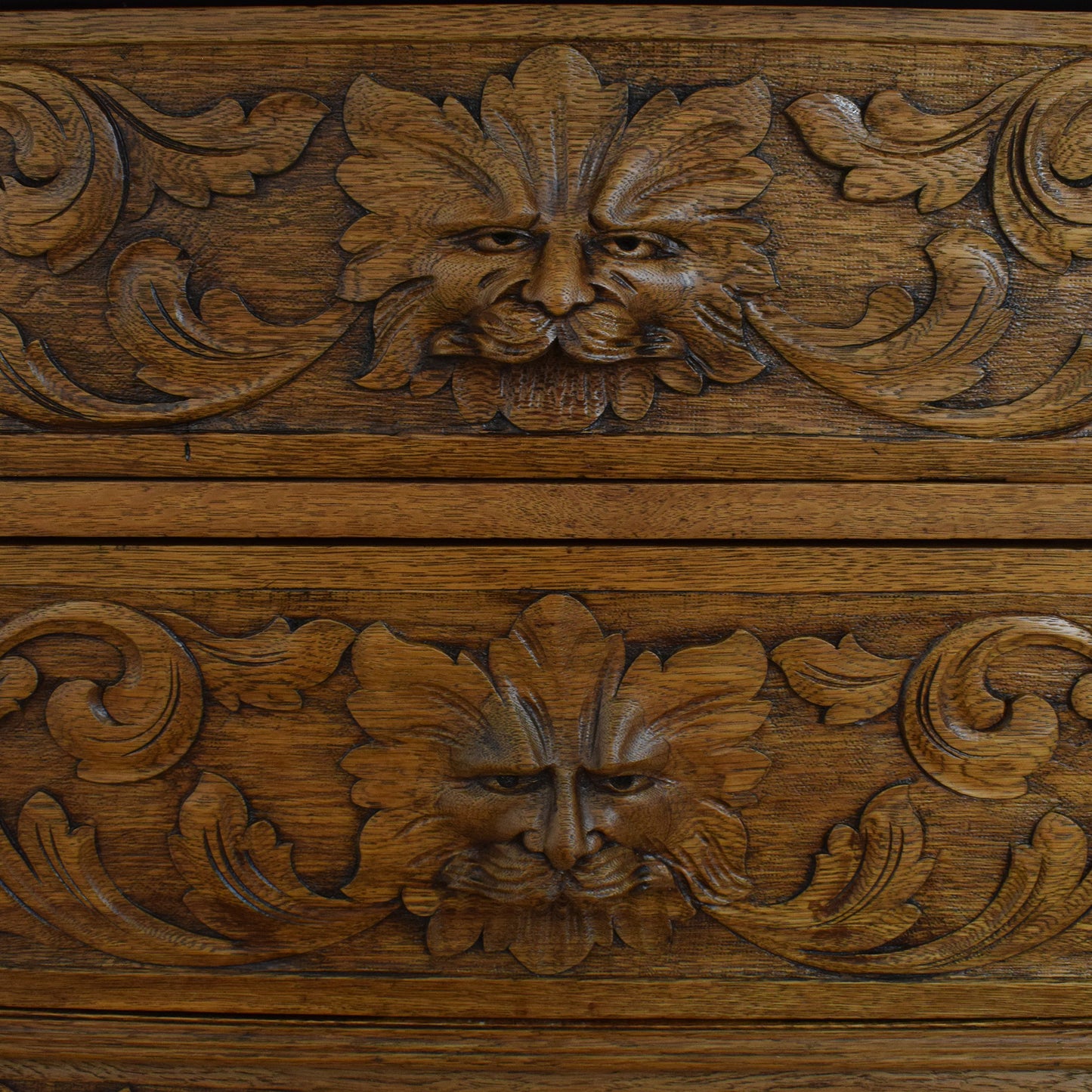 Carved Oak Green-Man Sideboard