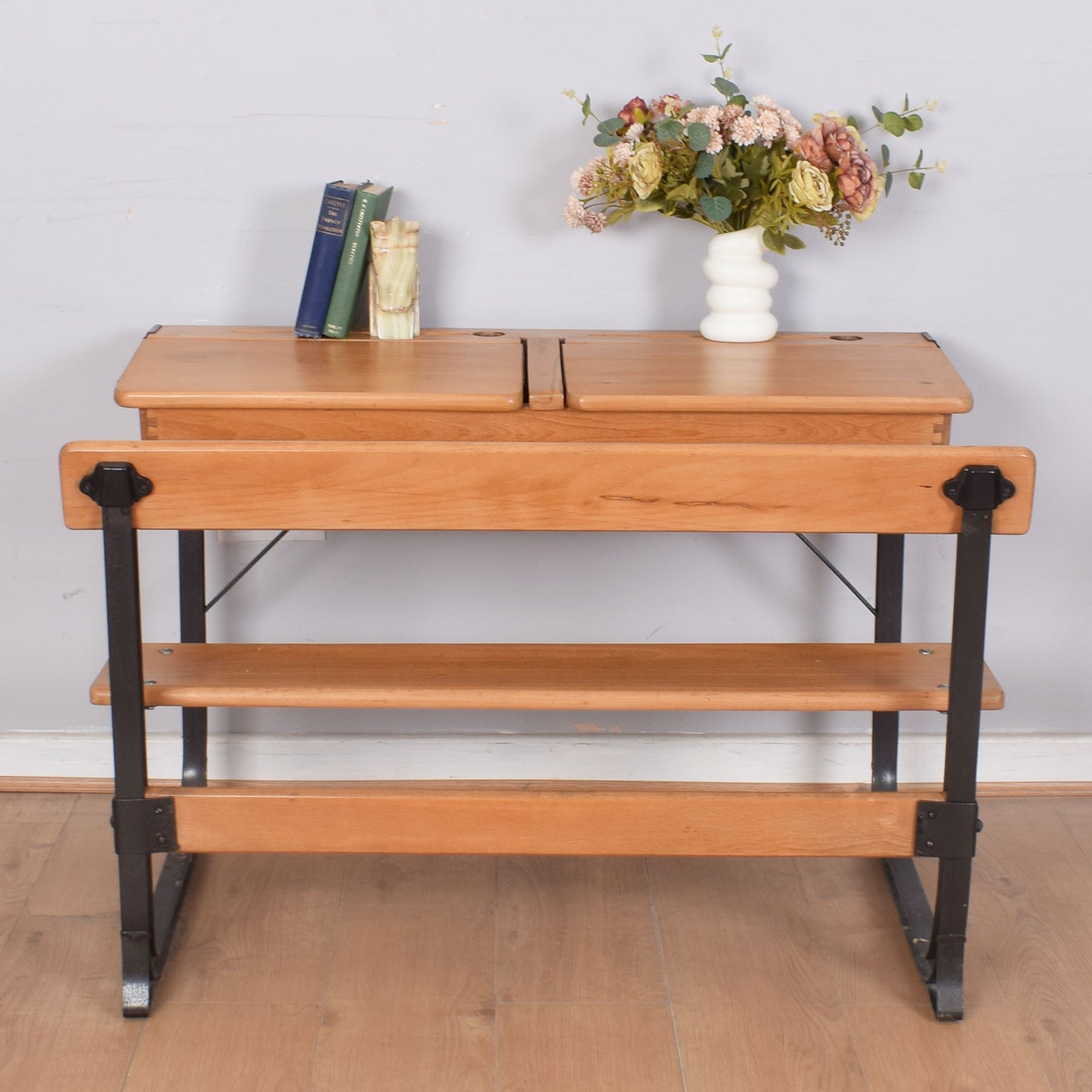 Vintage Double School Desks with Bench Seat