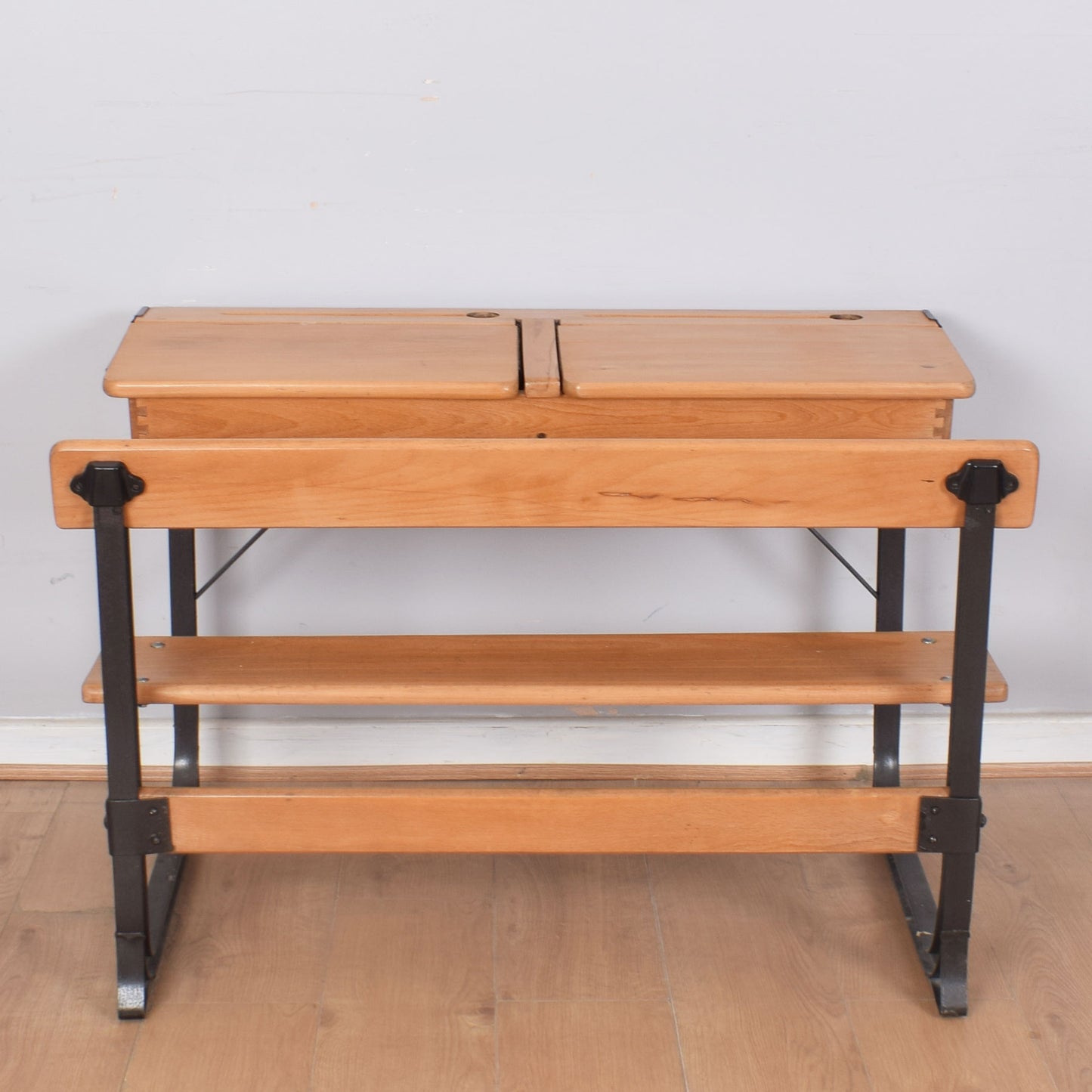 Vintage Double School Desks with Bench Seat