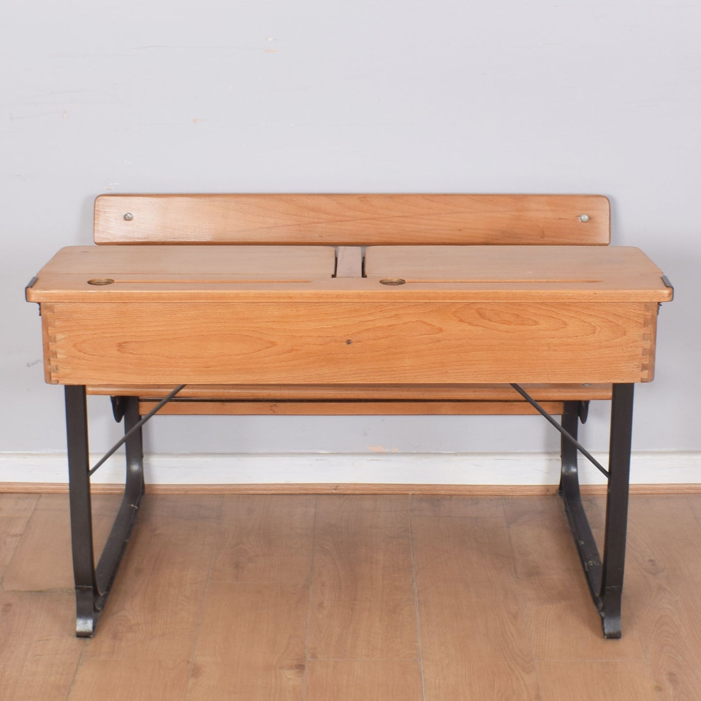 Vintage Double School Desks with Bench Seat